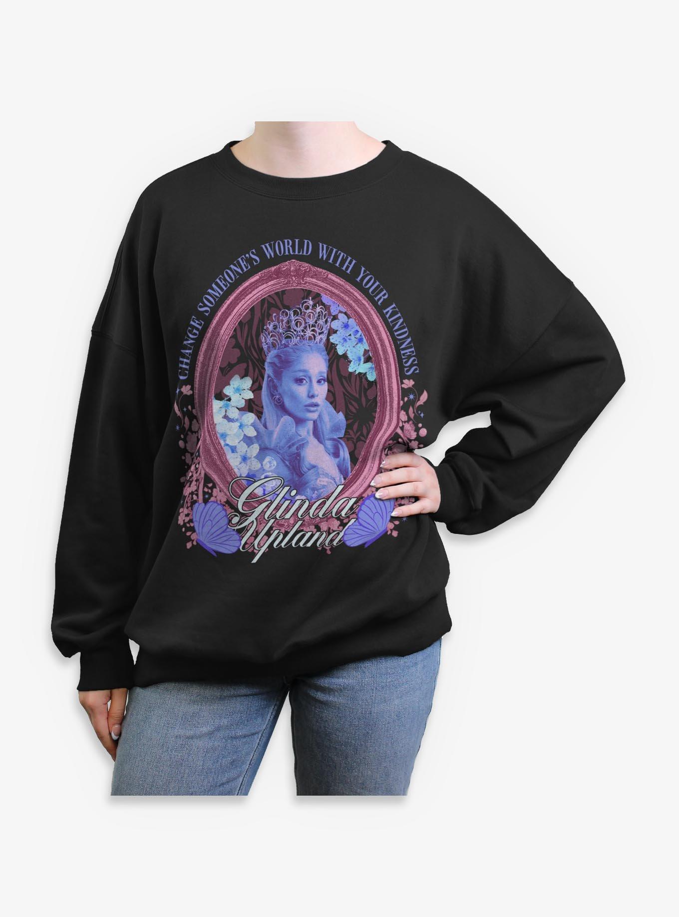 Wicked Glinda Be Kind Girls Oversized Sweatshirt Hot Topic Exclusive, , hi-res