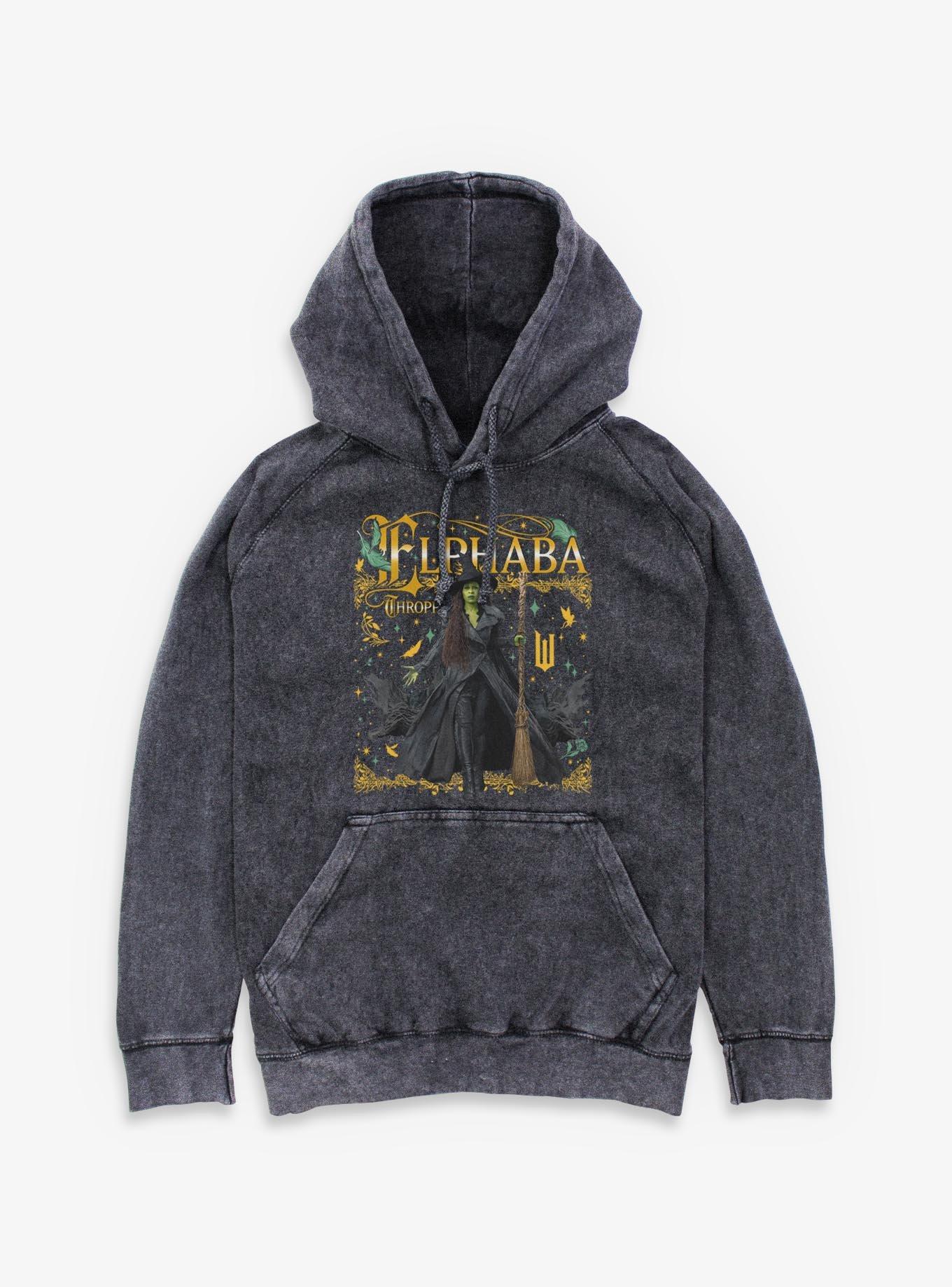 Wicked Elphaba Thropp Mineral Wash Hoodie Hot Topic Exclusive