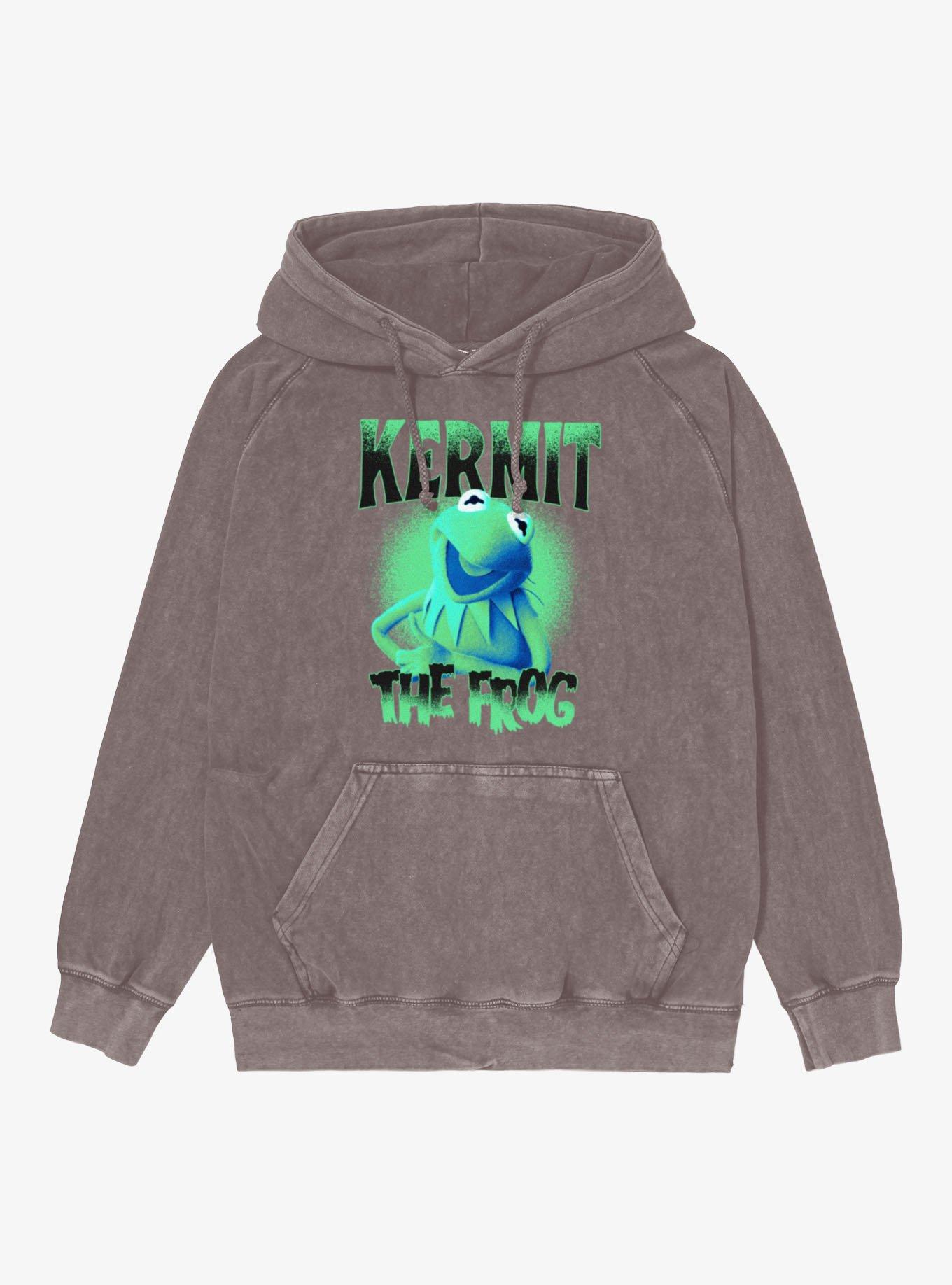 Disney The Muppets Kermit The Frog Street Gradient Mineral Wash Hoodie Box Lunch Exclusive, , hi-res