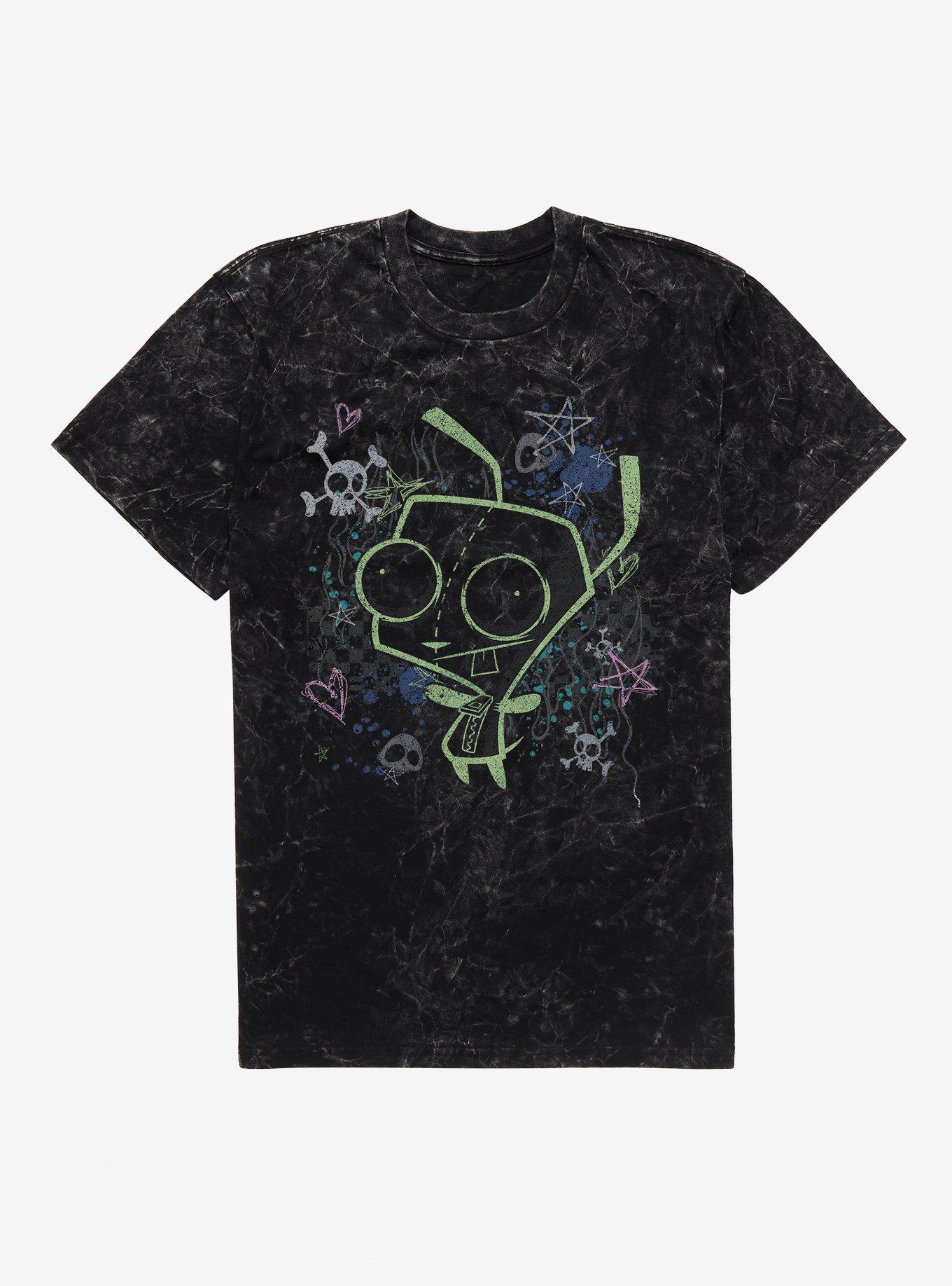 Invader Zim GIR Chalk Art Drawing Mineral Wash T-Shirt, , hi-res
