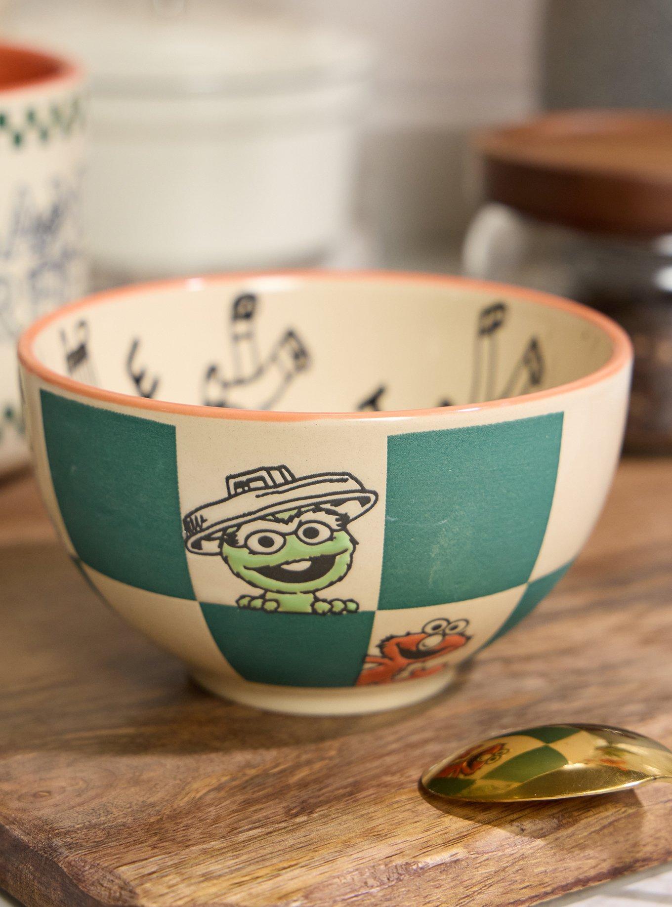 Sesame Street Characters Green Checker Print Bowl - BoxLunch Exclusive, , hi-res