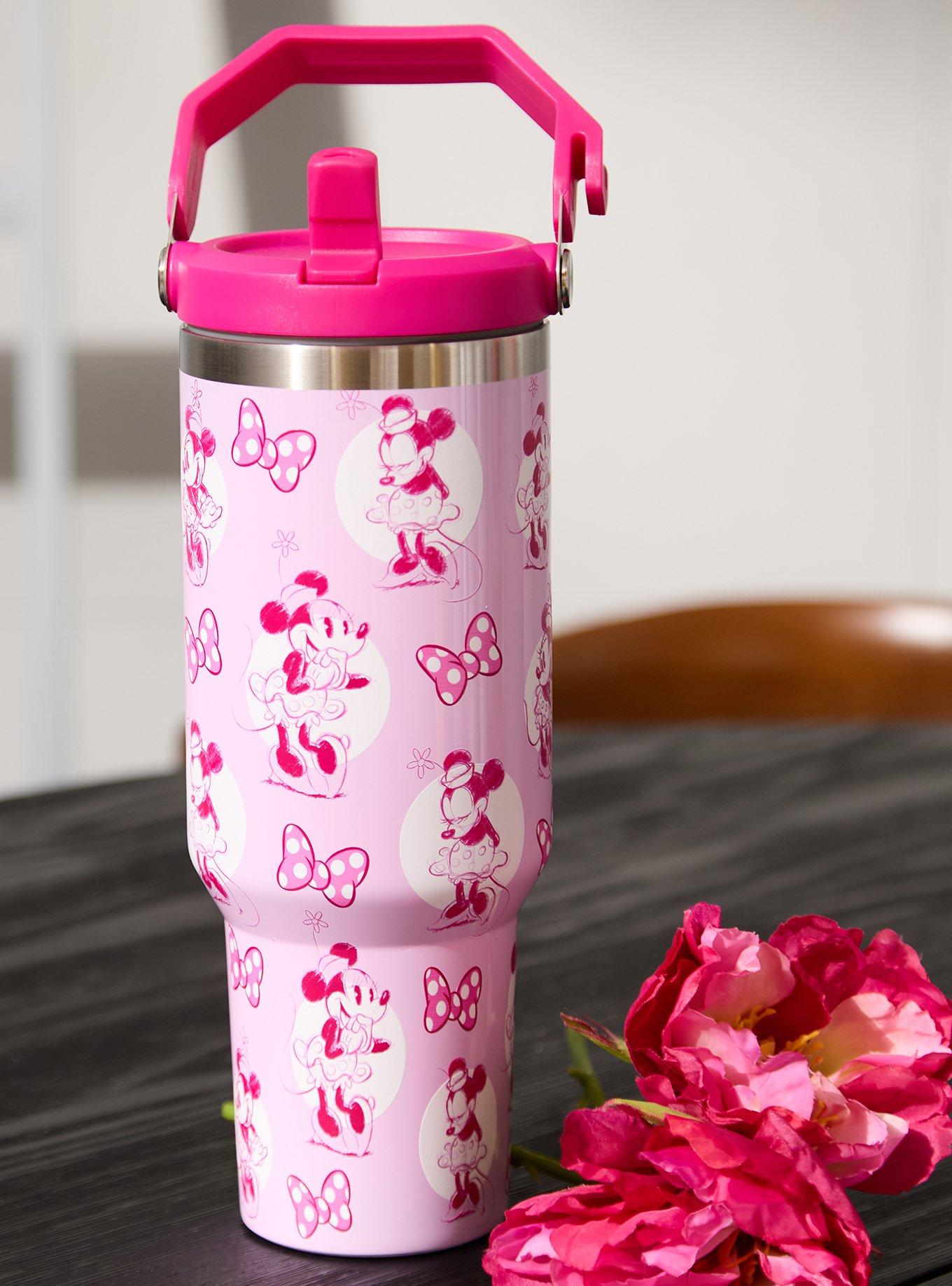 Disney Minnie Mouse Bows Pink Travel Straw Tumbler &mdash; BoxLunch Exclusive, , hi-res