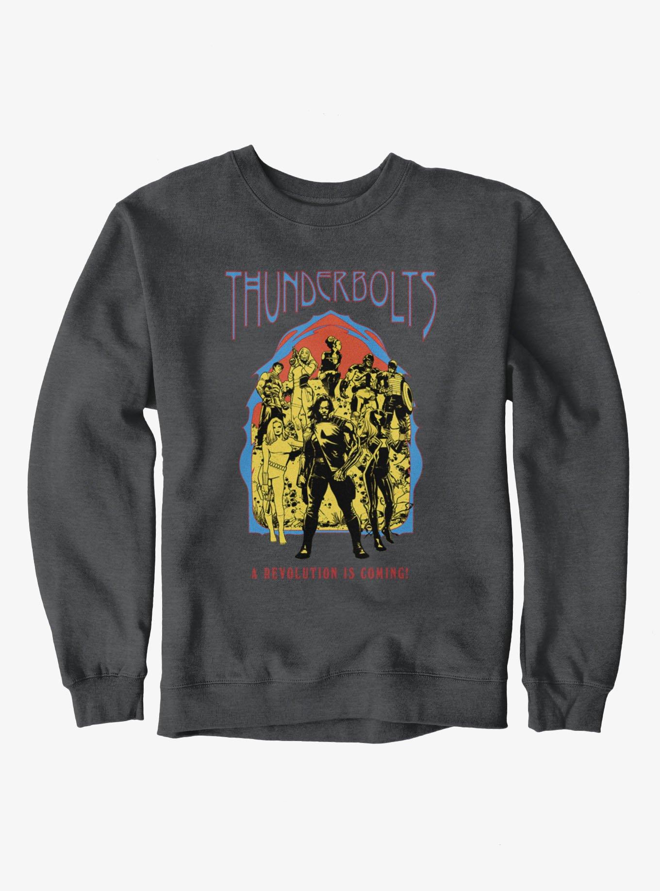 Marvel Retro Thunderbolts* Comic Revolution Is Coming Sweatshirt Hot Topic Exclusive, , hi-res