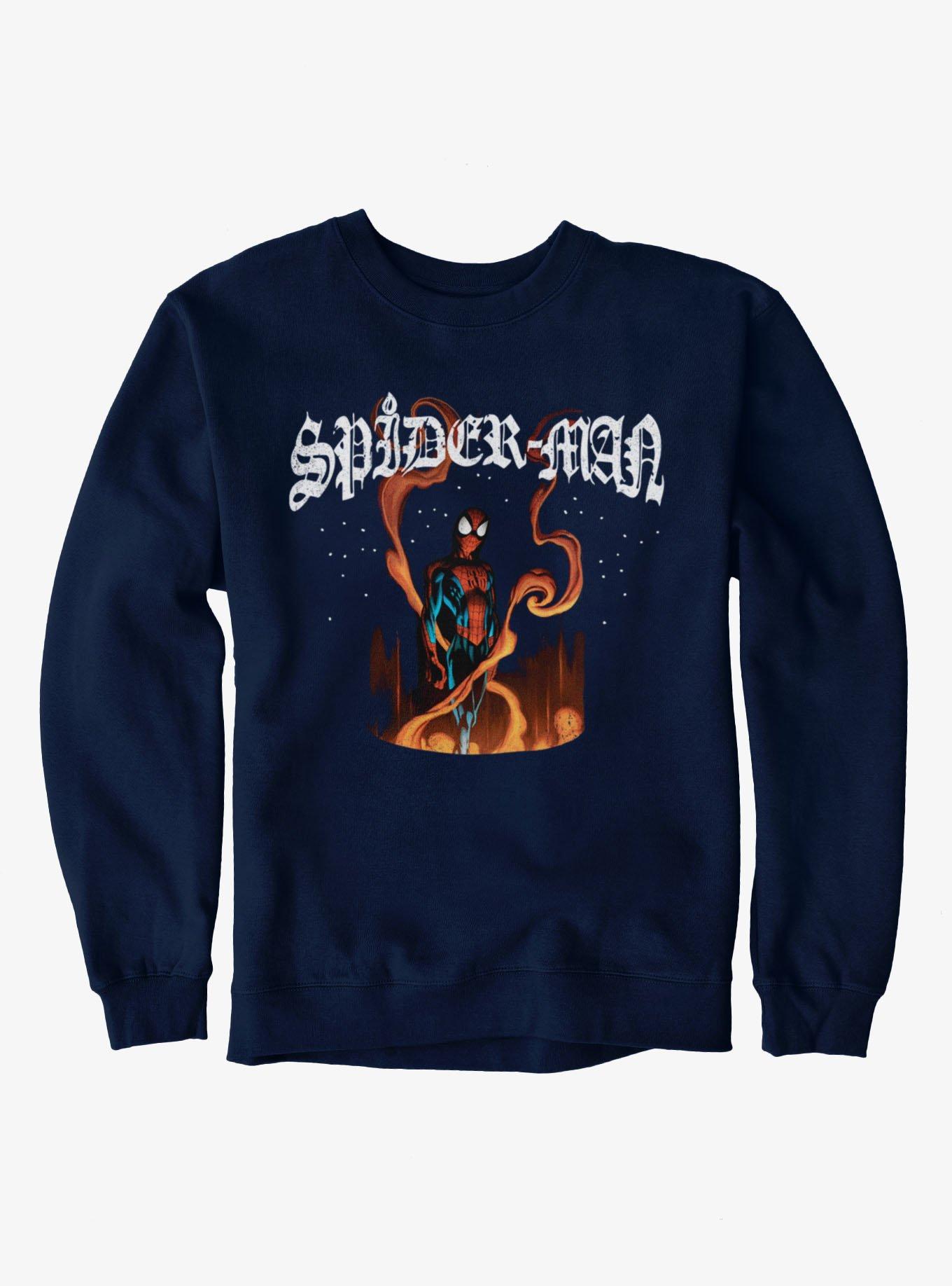 Marvel Spider-Man Fire Sweatshirt Hot Topic Exclusive