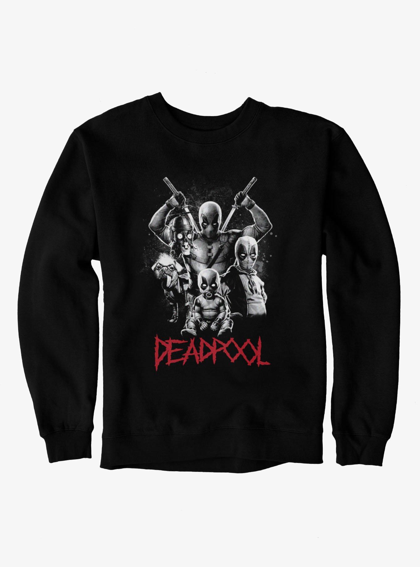 Marvel Deadpool Deadpools Collage Sweatshirt Hot Topic Exclusive, , hi-res