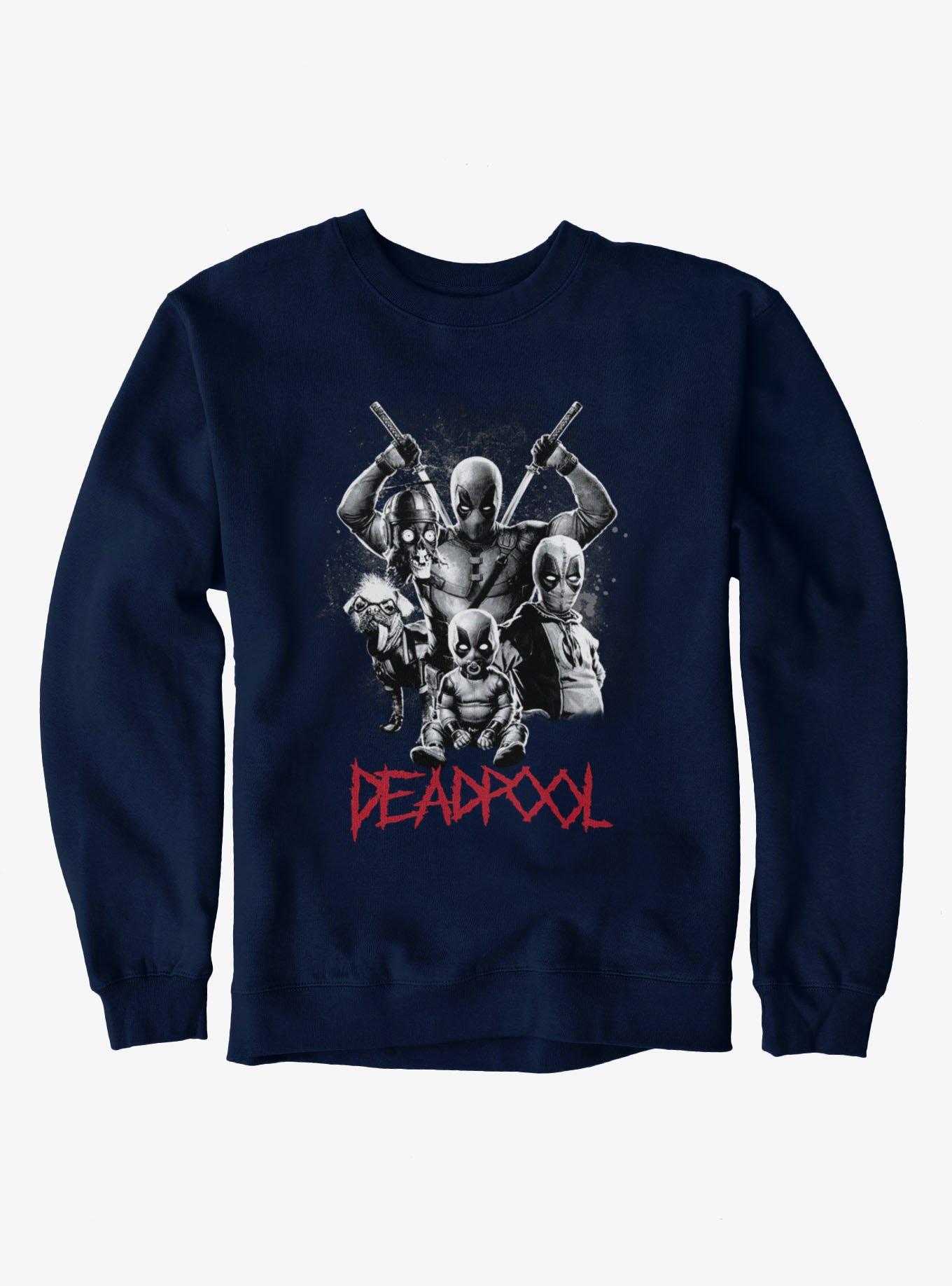 Marvel Deadpool Deadpools Collage Sweatshirt Hot Topic Exclusive