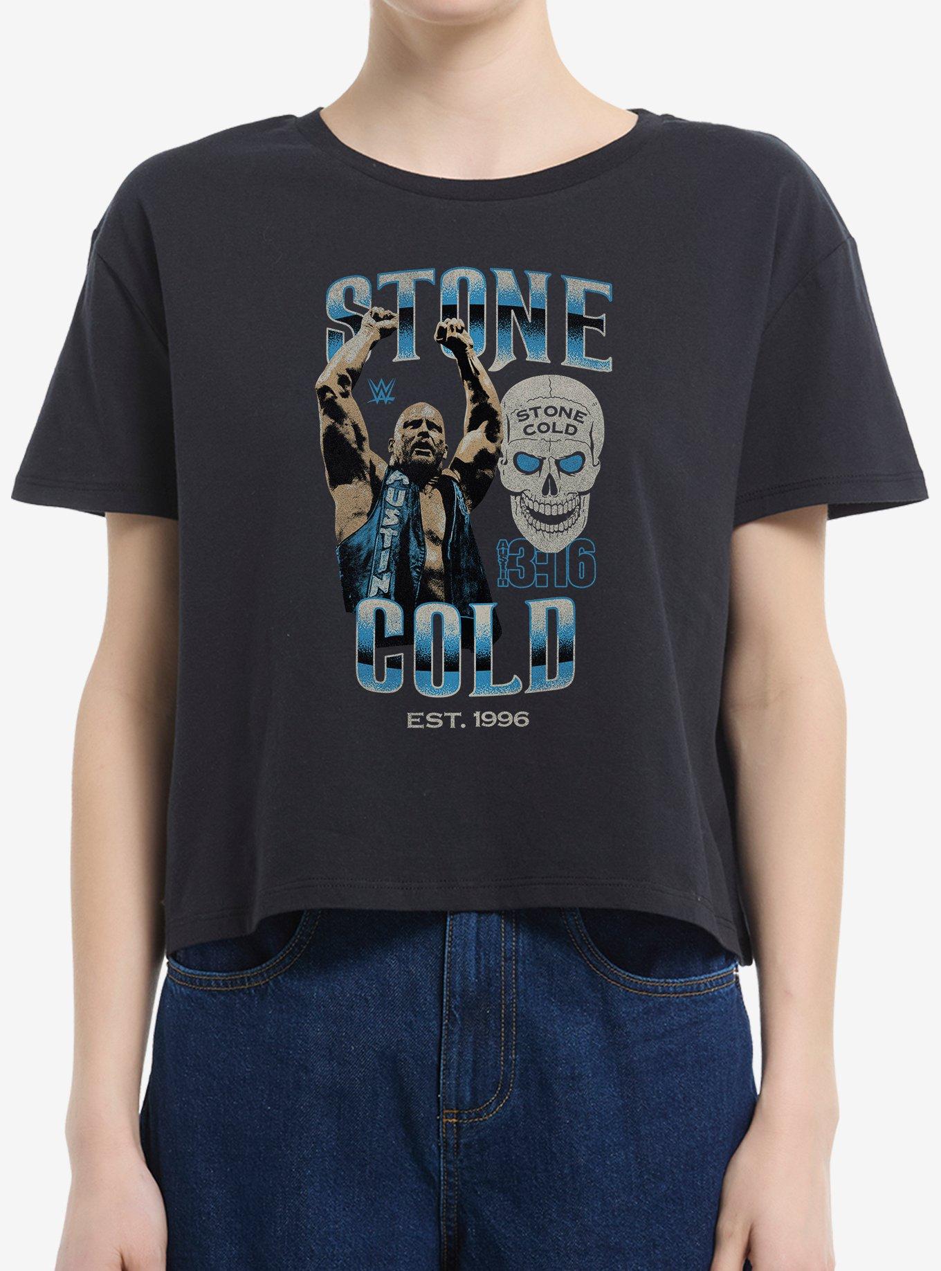 WWE Stone Cold Steve Austin Collage Boxy Crop Girls T-Shirt, , hi-res