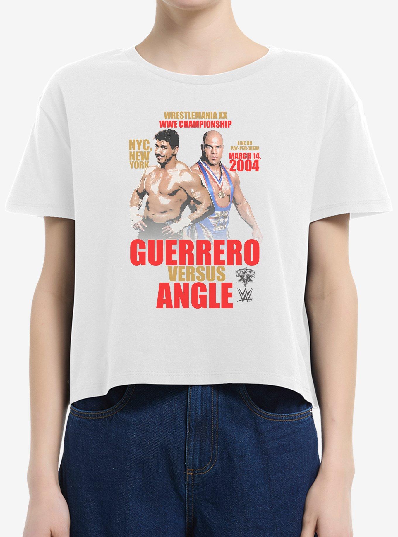 WWE Eddie Guerrero Vs Kurt Angle Wrestlemania XX Boxy Crop Girls T-Shirt, , hi-res