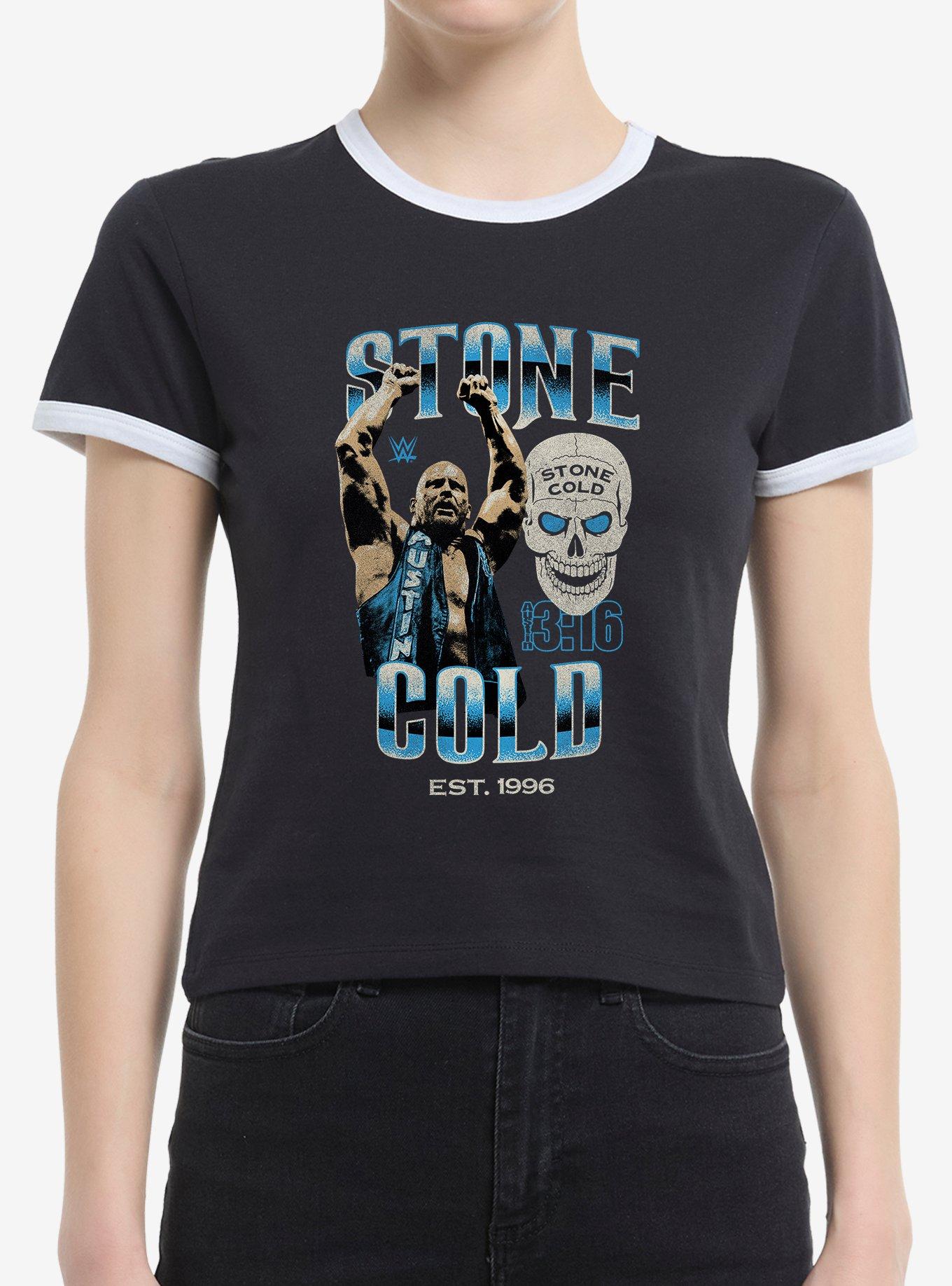 WWE Stone Cold Steve Austin Collage Girls Baby Ringer T-Shirt