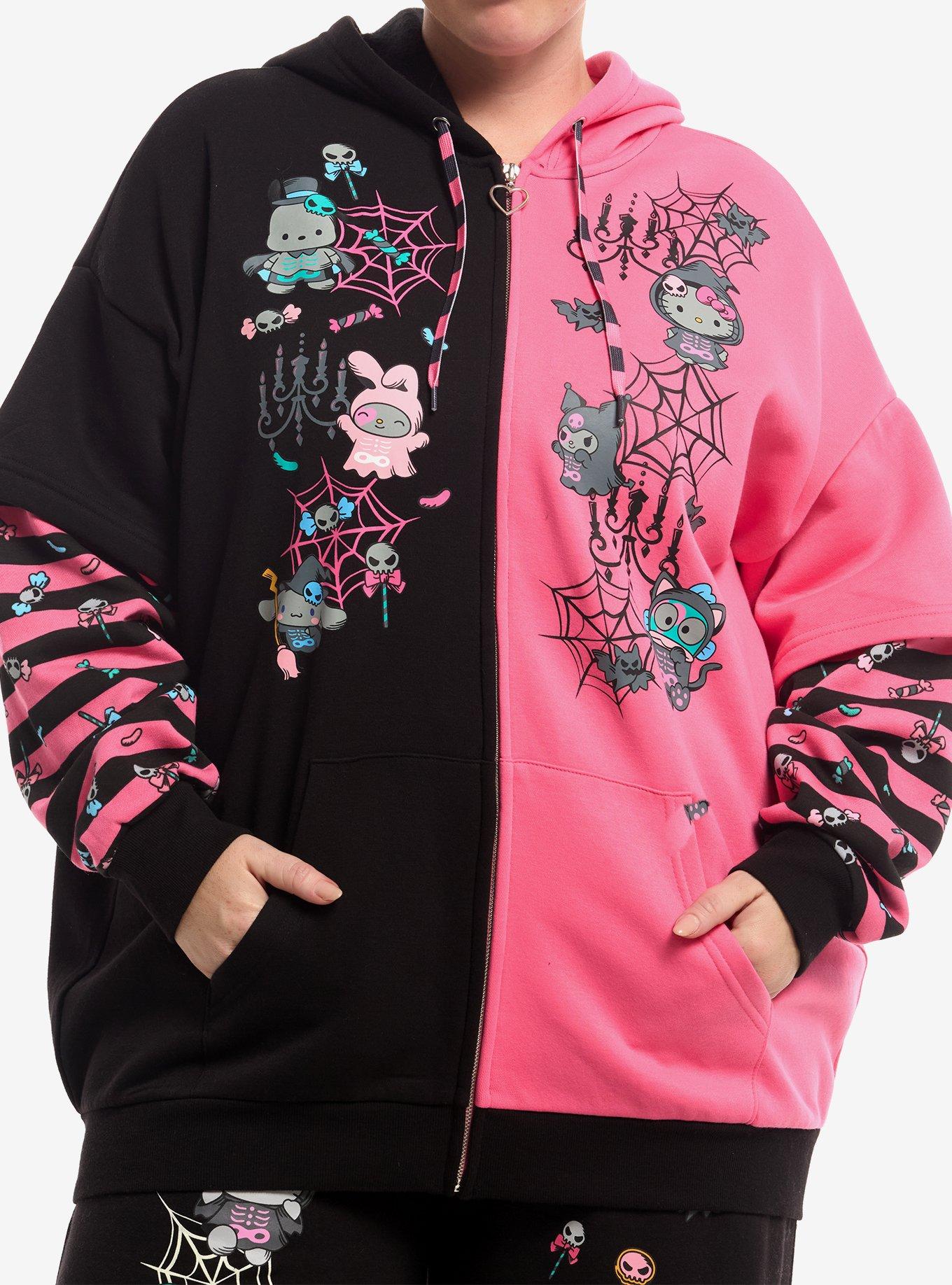 Hello Kitty And Friends Halloween Split Twofer Girls Oversized Hoodie Plus Size, , hi-res