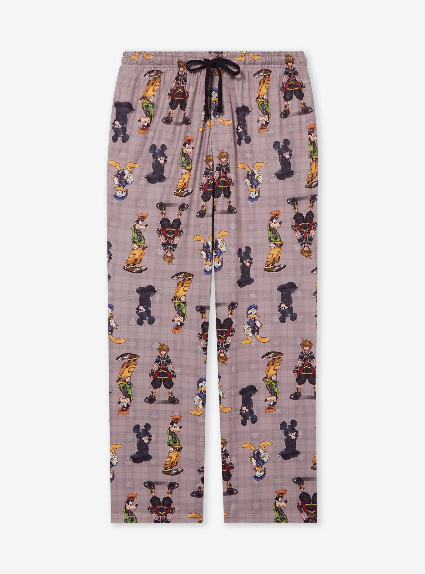 Disney Kingdom Hearts Allover Print Sleep Pants &mdash; BoxLunch Exclusive, GREY, hi-res