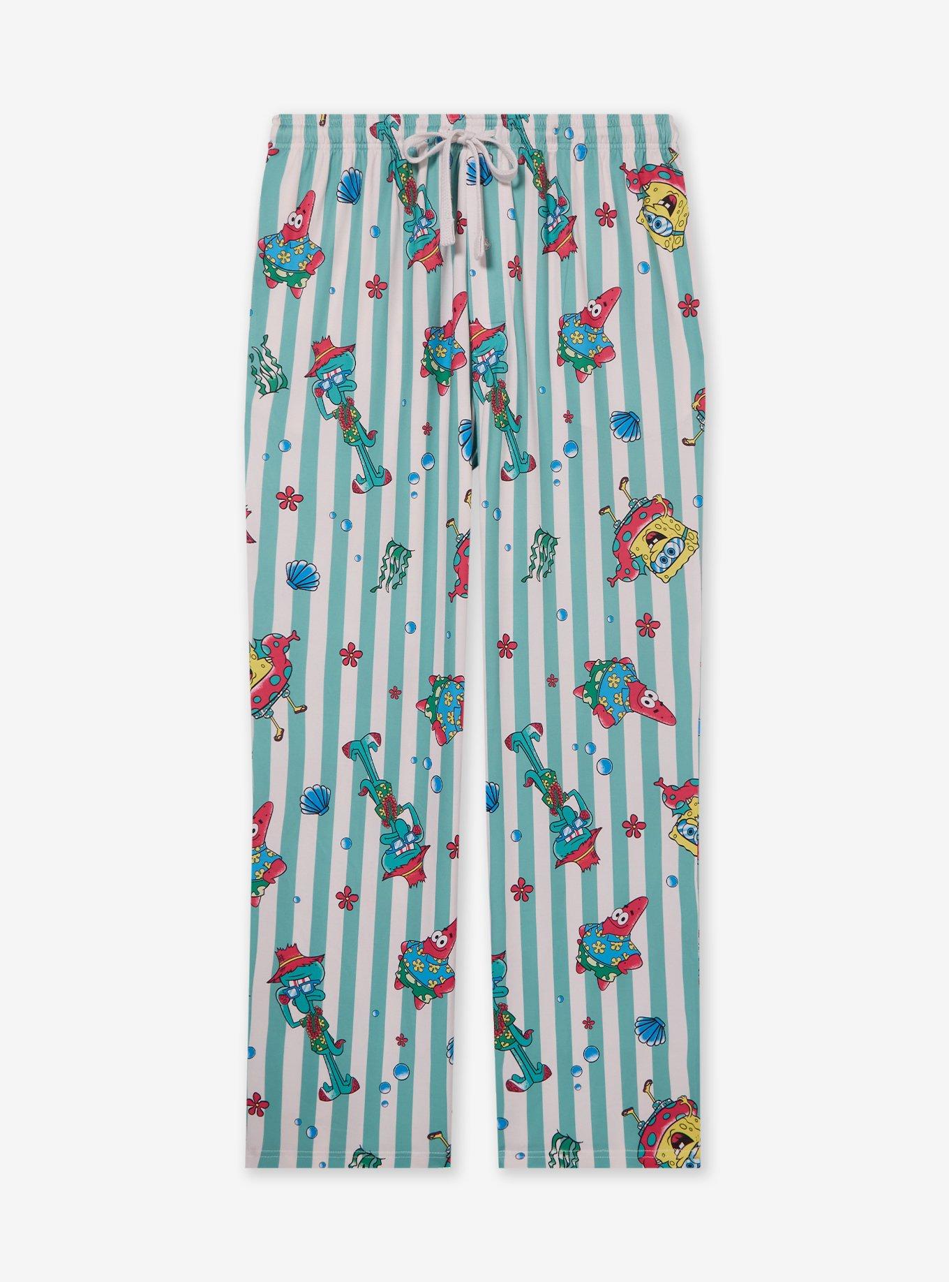 SpongeBob SquarePants Striped Allover Print Sleep Pants &mdash; BoxLunch Exclusive, , hi-res