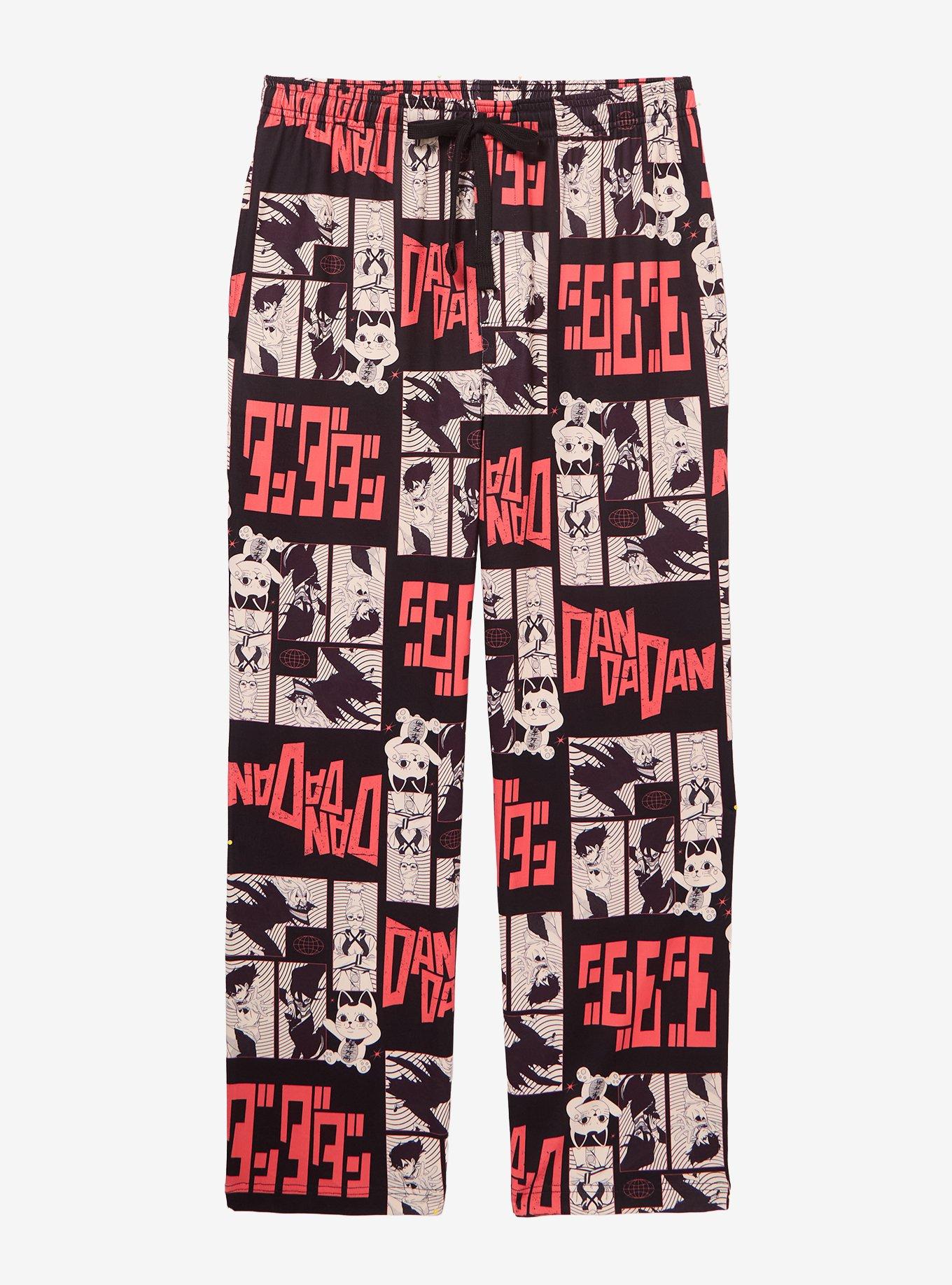 Dandadan Grid Allover Print Sleep Pants &mdash; BoxLunch Exclusive, , hi-res