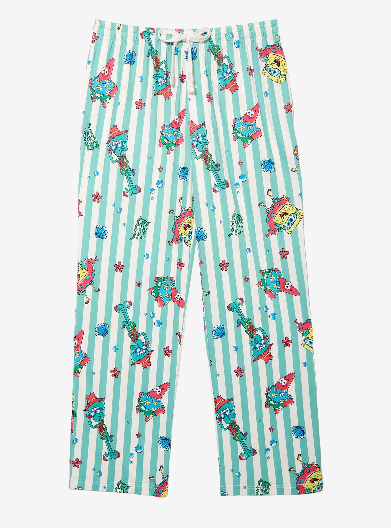 SpongeBob SquarePants Striped Allover Print Plus Size Sleep Pants &mdash; BoxLunch Exclusive, , hi-res