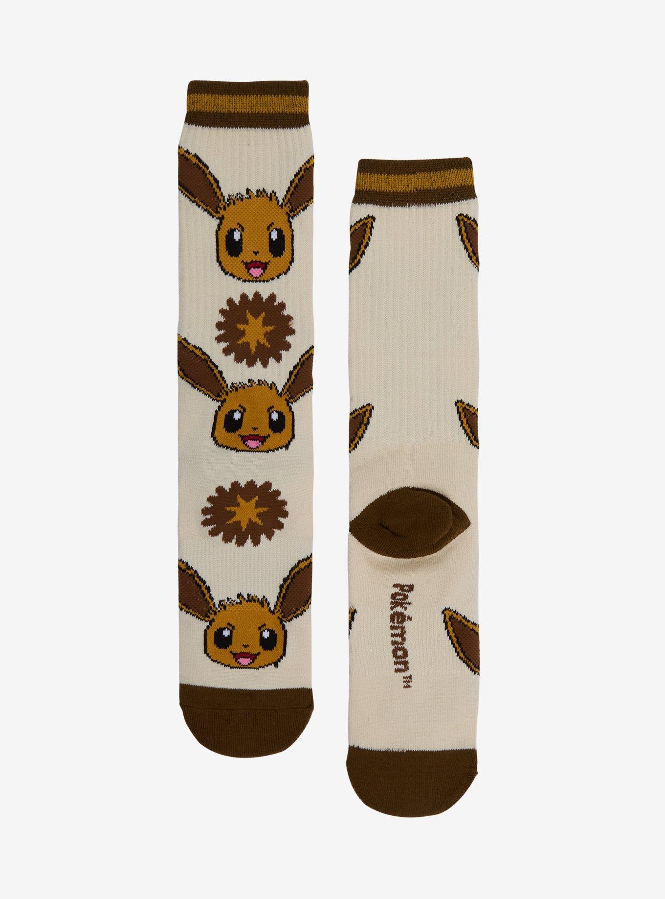 Pok&eacute;mon Eevee Crew Socks &mdash; BoxLunch Exclusive, , hi-res