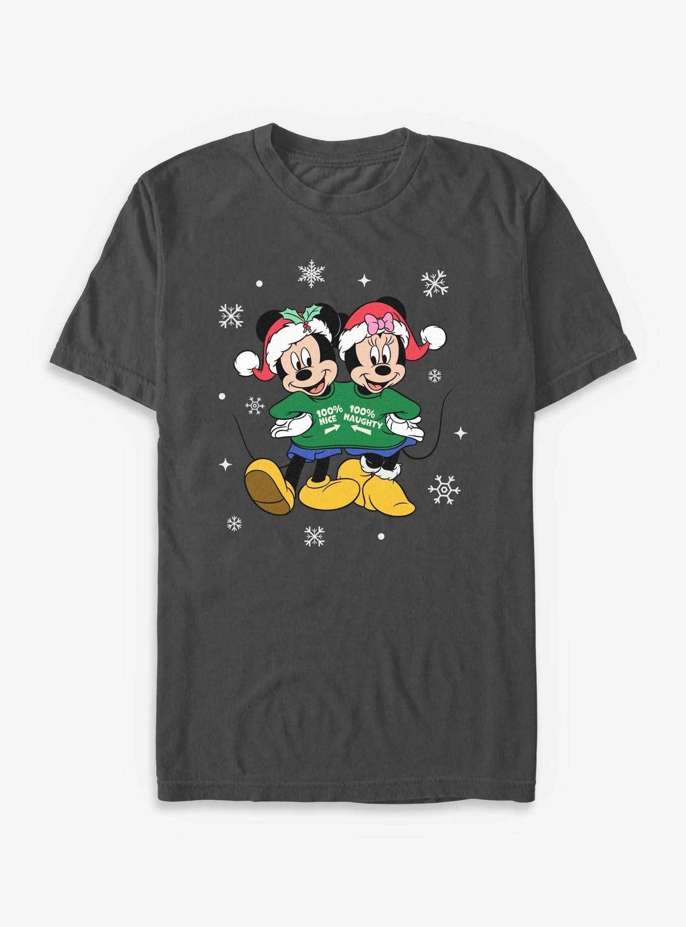 Disney Mickey Mouse & Minnie Mouse Nice Or Naughty T-Shirt, , hi-res