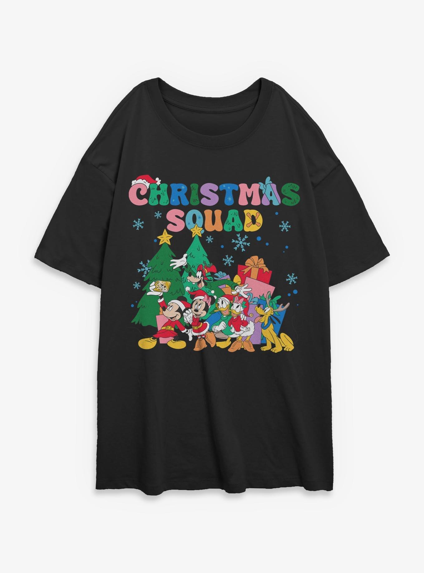 Disney Mickey Mouse Christmas Squad Girls Oversized T-Shirt