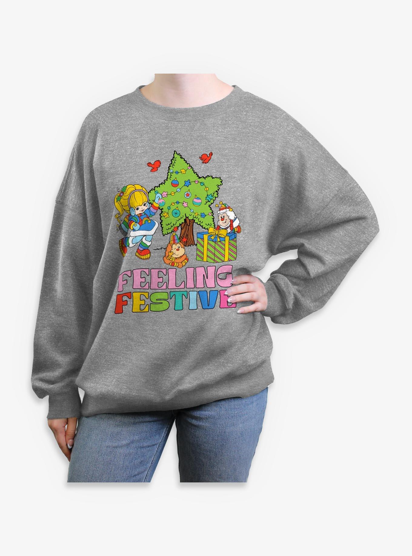 Rainbow Brite Feeling Festive Girls Oversized Sweatshirt