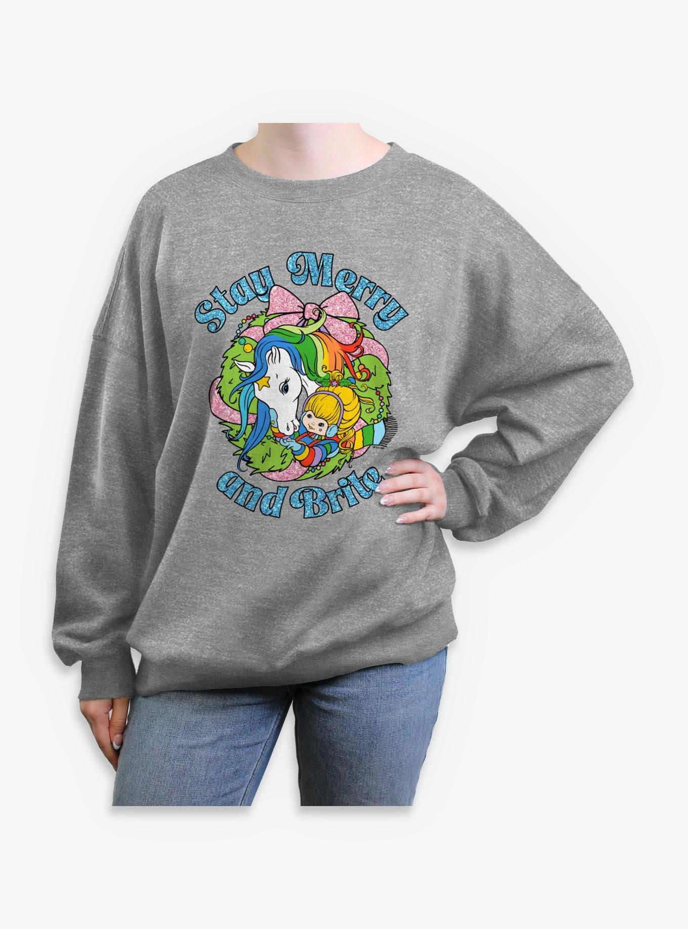 Rainbow Brite Stay Merry And Brite Girls Oversized Sweatshirt, , hi-res