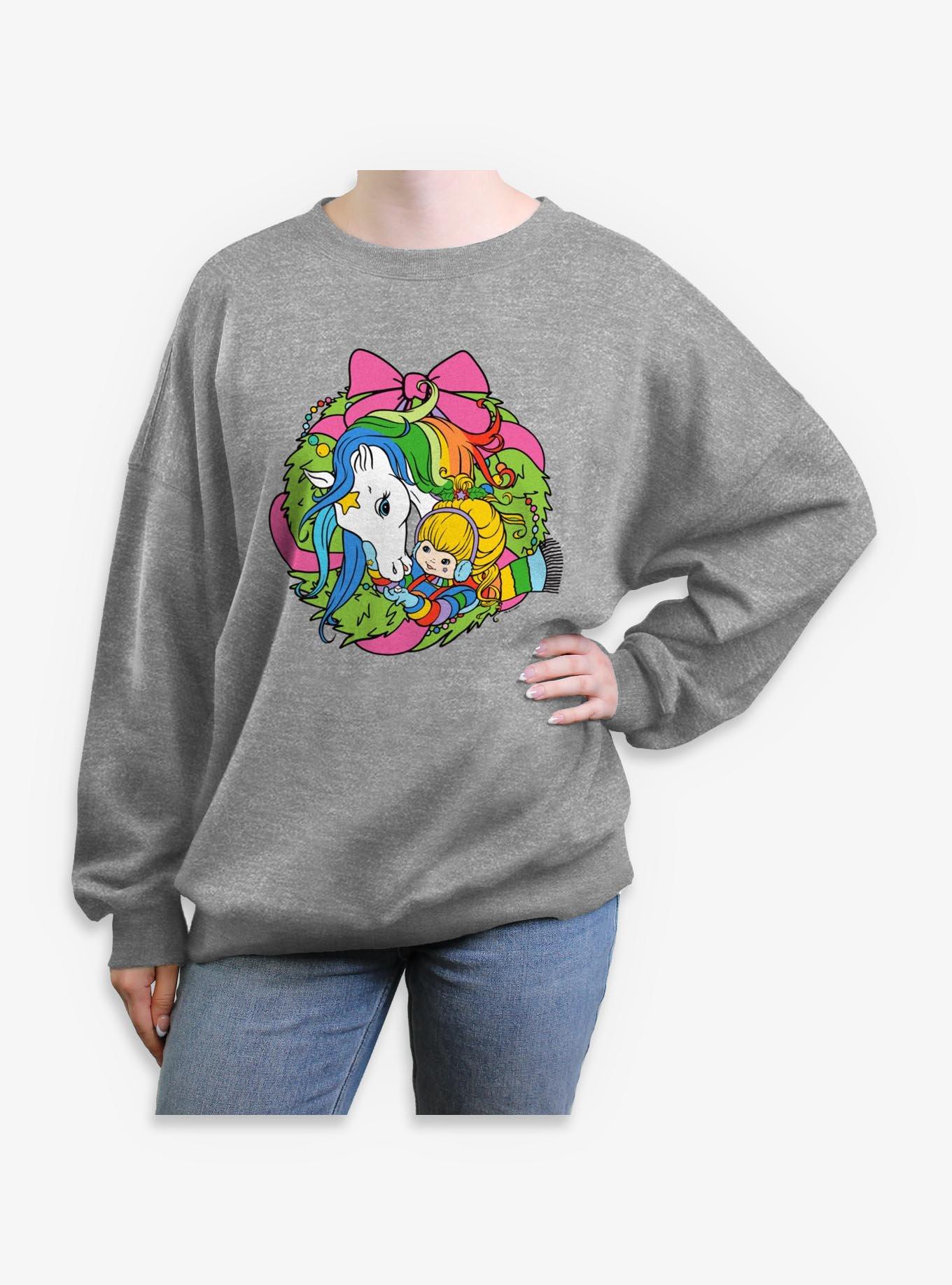 Rainbow Brite Happy Always Wreath Girls Oversized Sweatshirt, , hi-res
