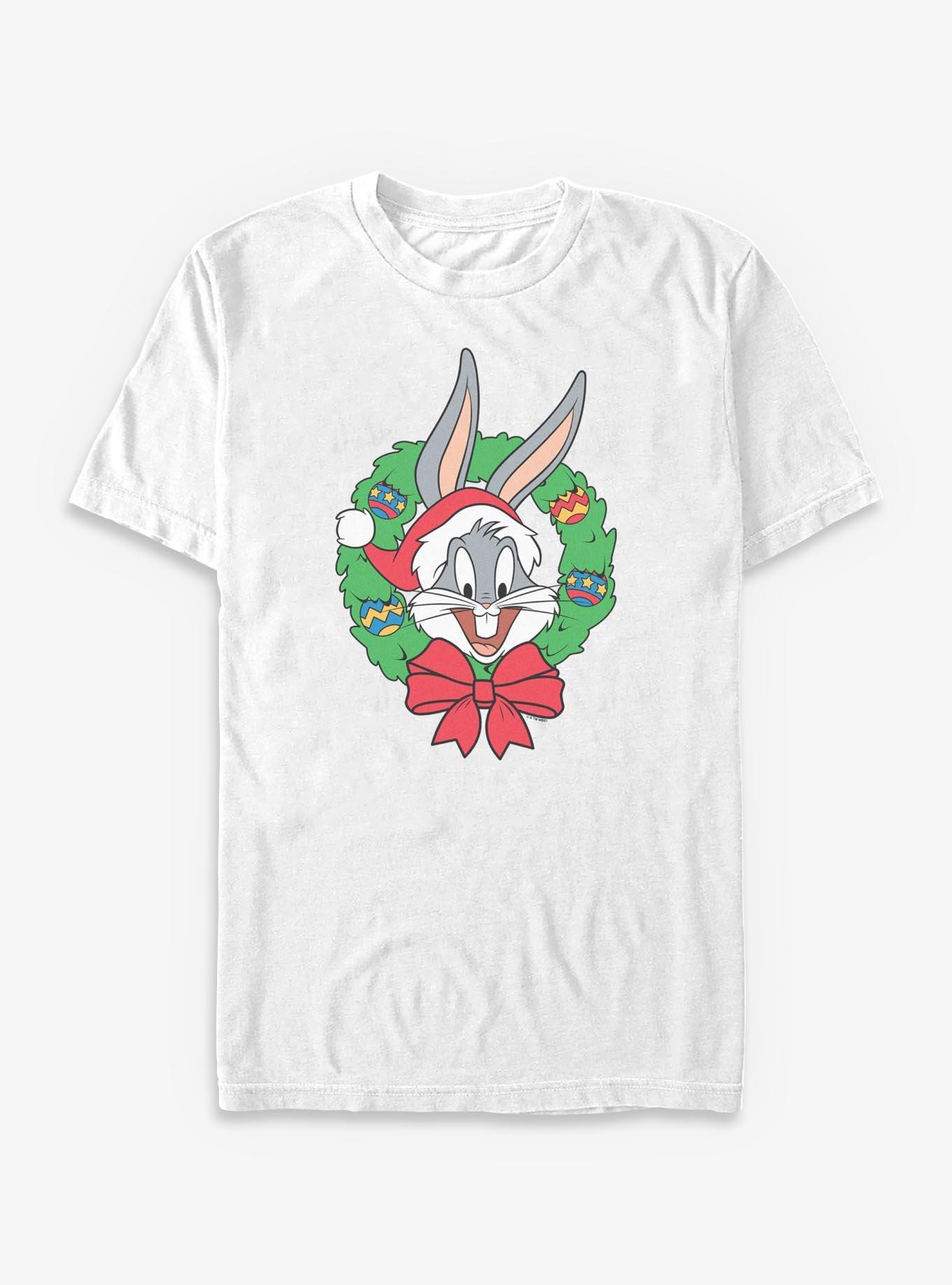 Looney Tunes Bugs Christmas Wreath T-Shirt, , hi-res