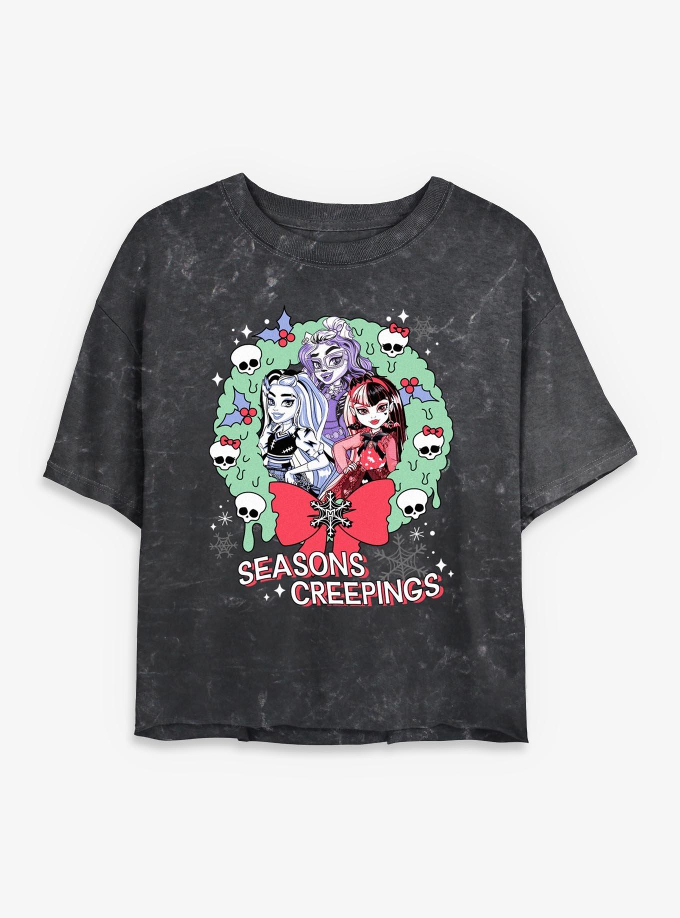 Monster High Seasons Creepings Girls Mineral Wash Crop T-Shirt, , hi-res