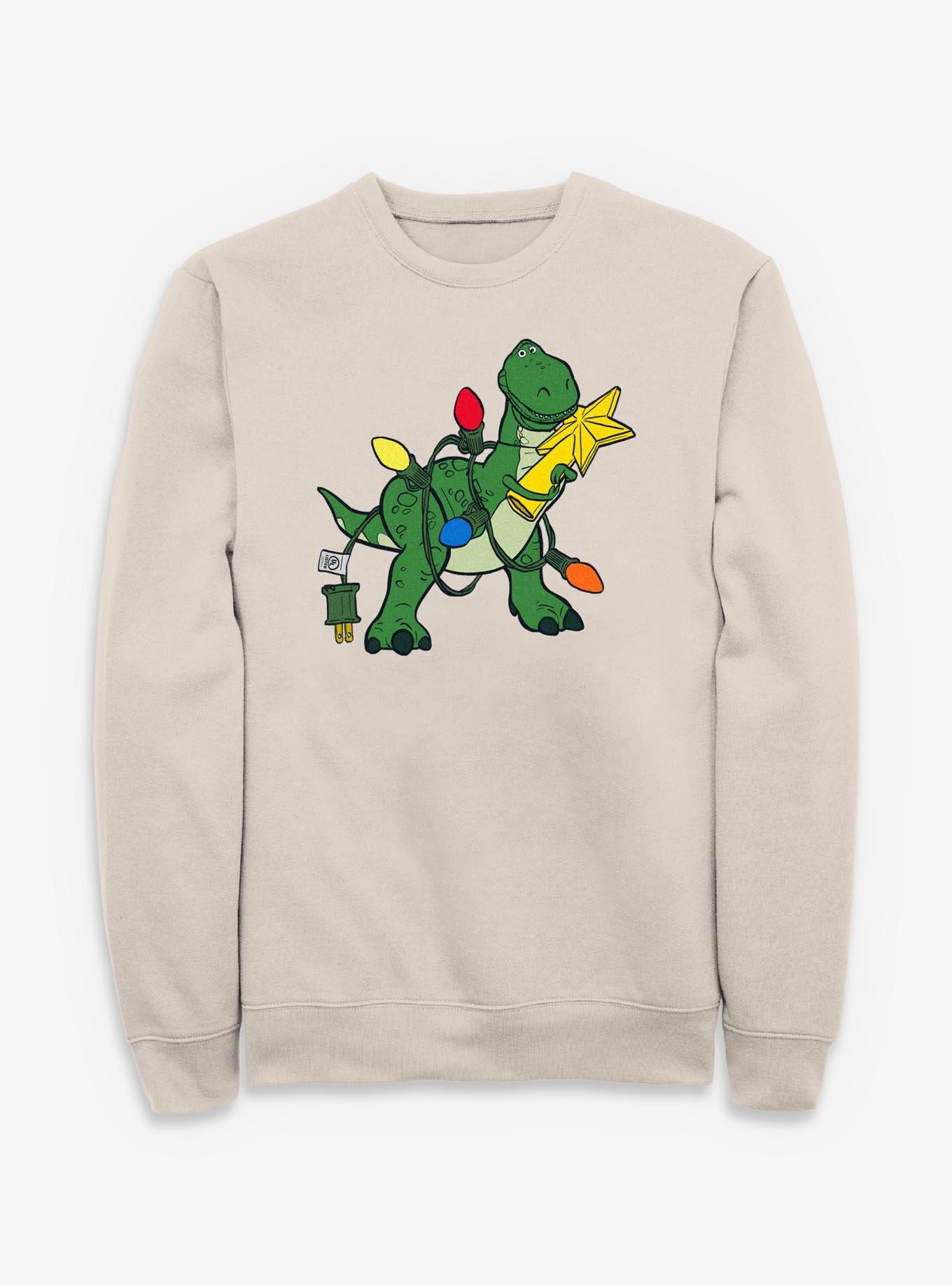 Disney Pixar Toy Story Rex Wrapped Around Lights Sweatshirt, SAND, hi-res