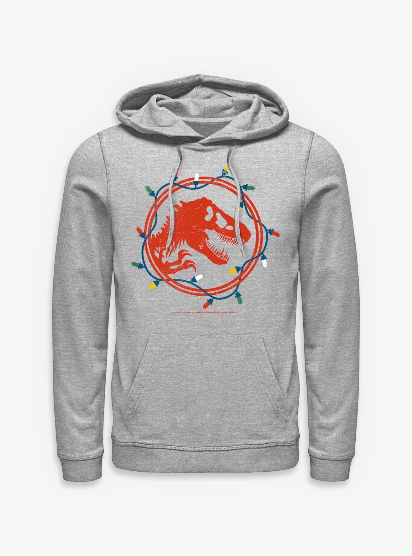 Jurassic Park Dino Skeleton Christmas Lights Hoodie