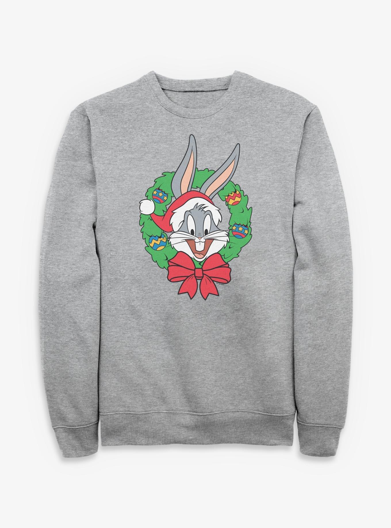 Looney Tunes Bugs Christmas Wreath Sweatshirt, , hi-res