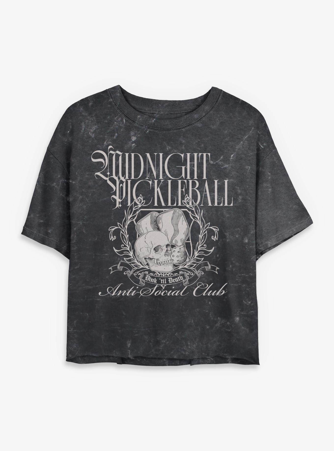 Midnight Pickleball Mineral Wash Girls Crop T-Shirt, , hi-res