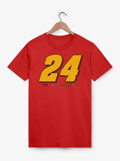 NASCAR Jeff Gordon Racing Car Yellow Number 24 T-Shirt - RED