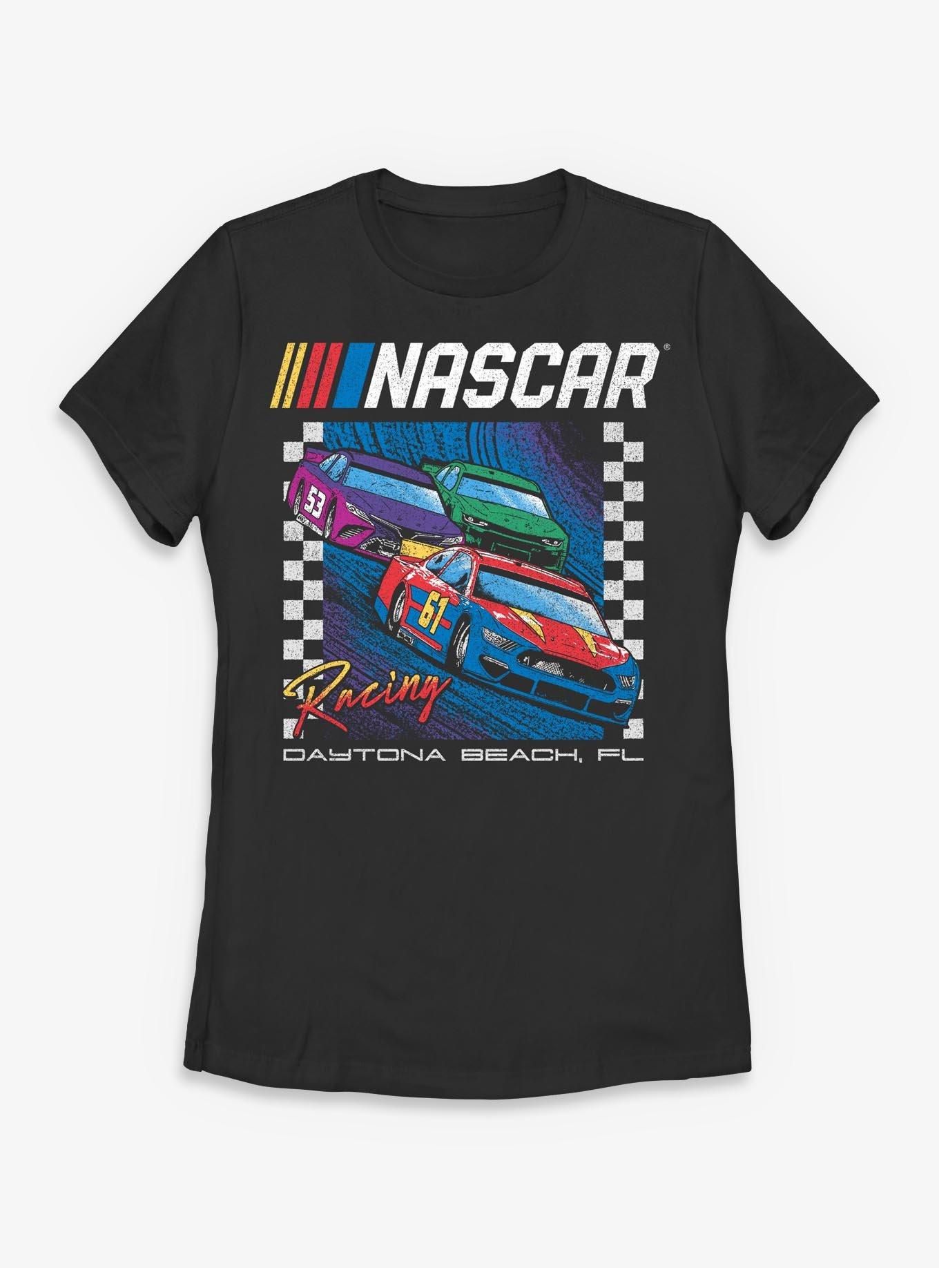 NASCAR Checkered Box Racing Car Womens T-Shirt