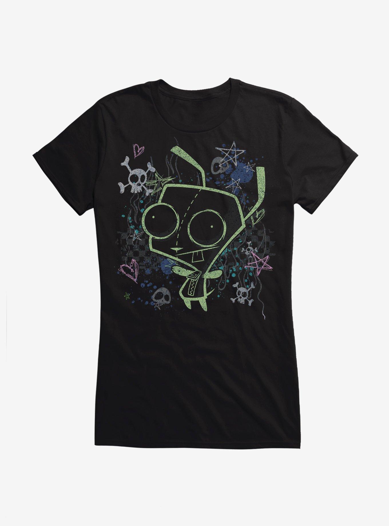 Invader Zim GIR Chalk Art Drawing Girls T-Shirt, , hi-res