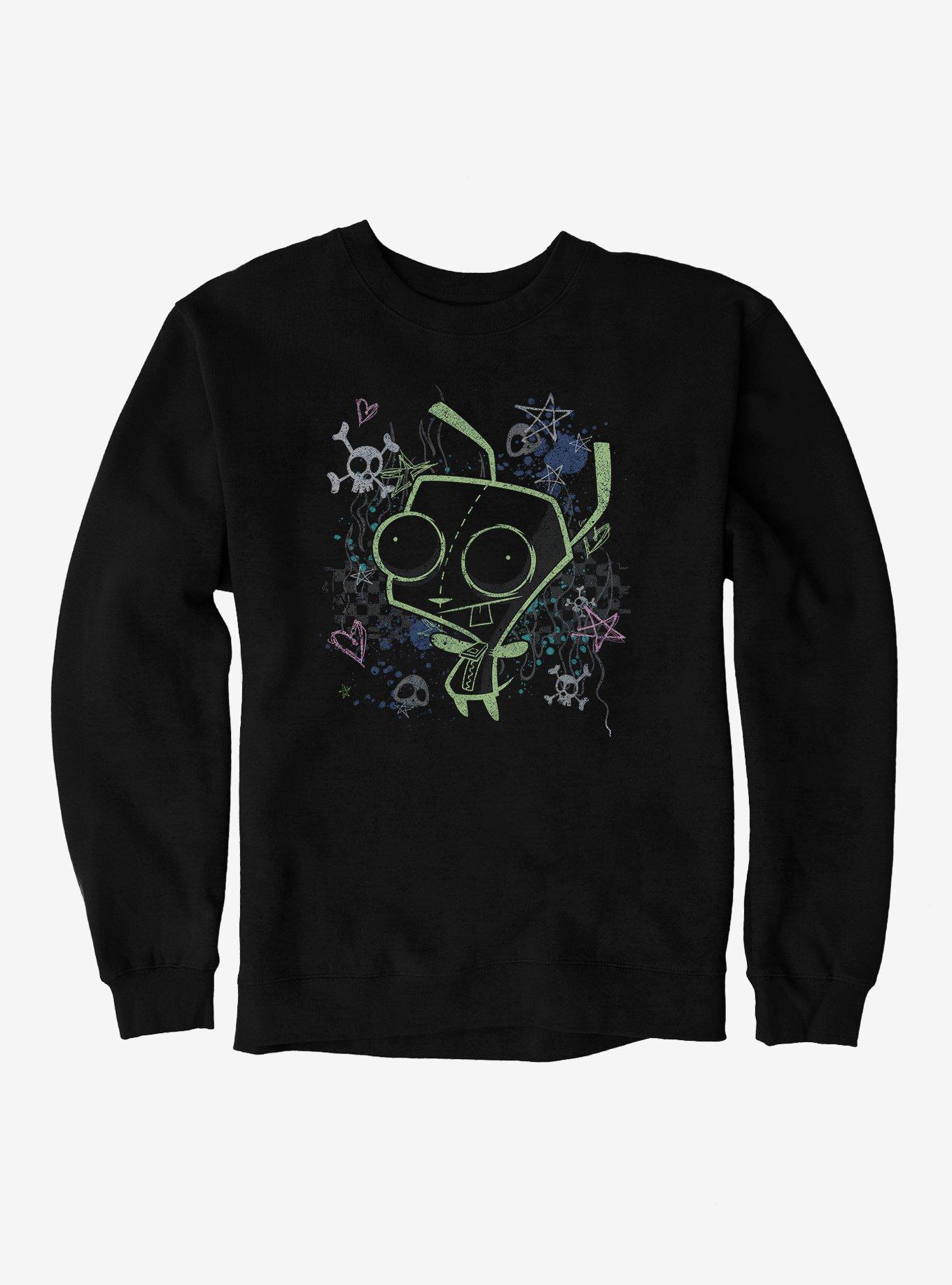 Invader Zim GIR Chalk Art Drawing Sweatshirt, , hi-res