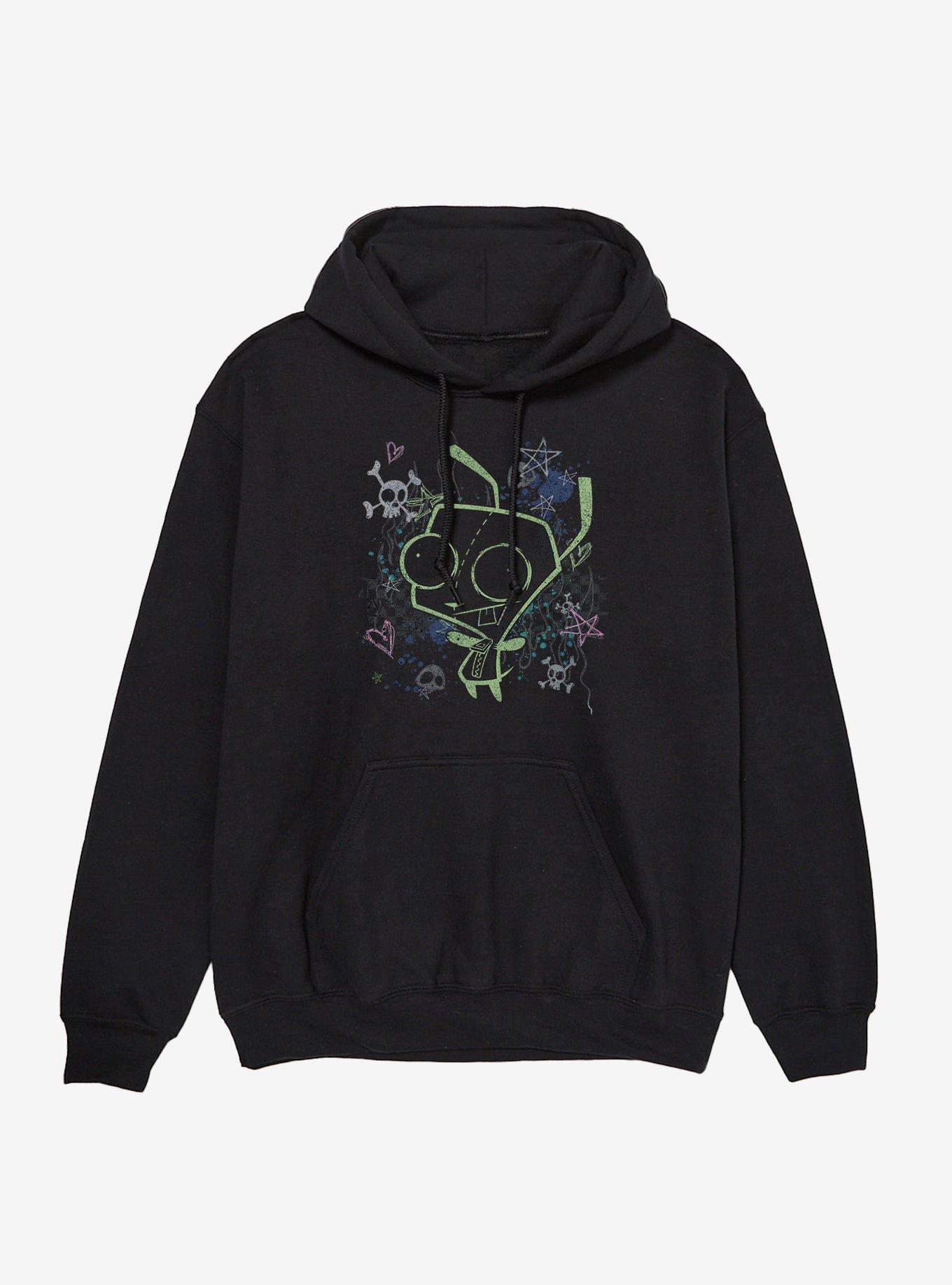 Invader Zim GIR Chalk Art Drawing Hoodie, , hi-res