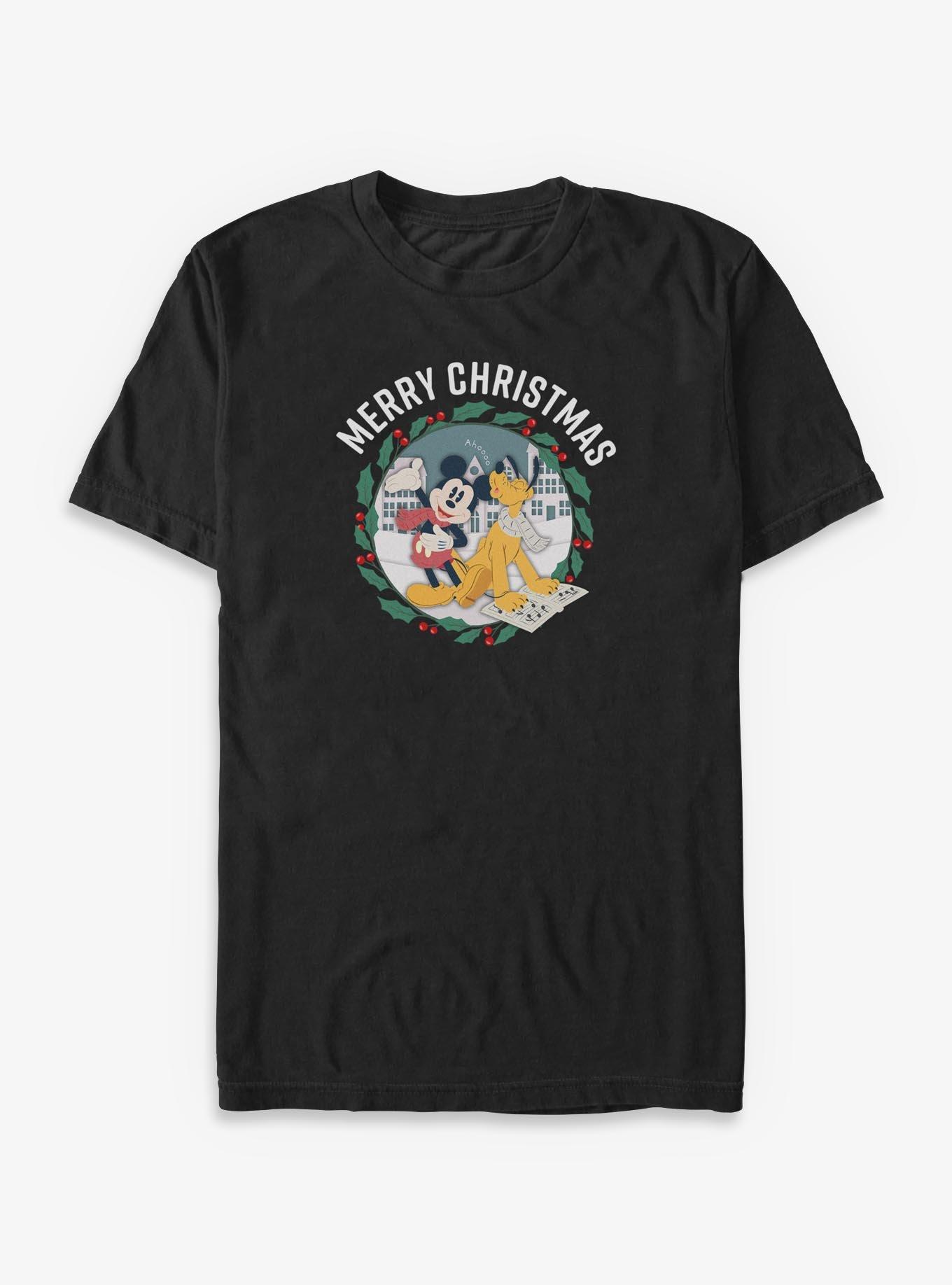 Disney Mickey Mouse & Pluto Merry Christmas Big & Tall T-Shirt, , hi-res