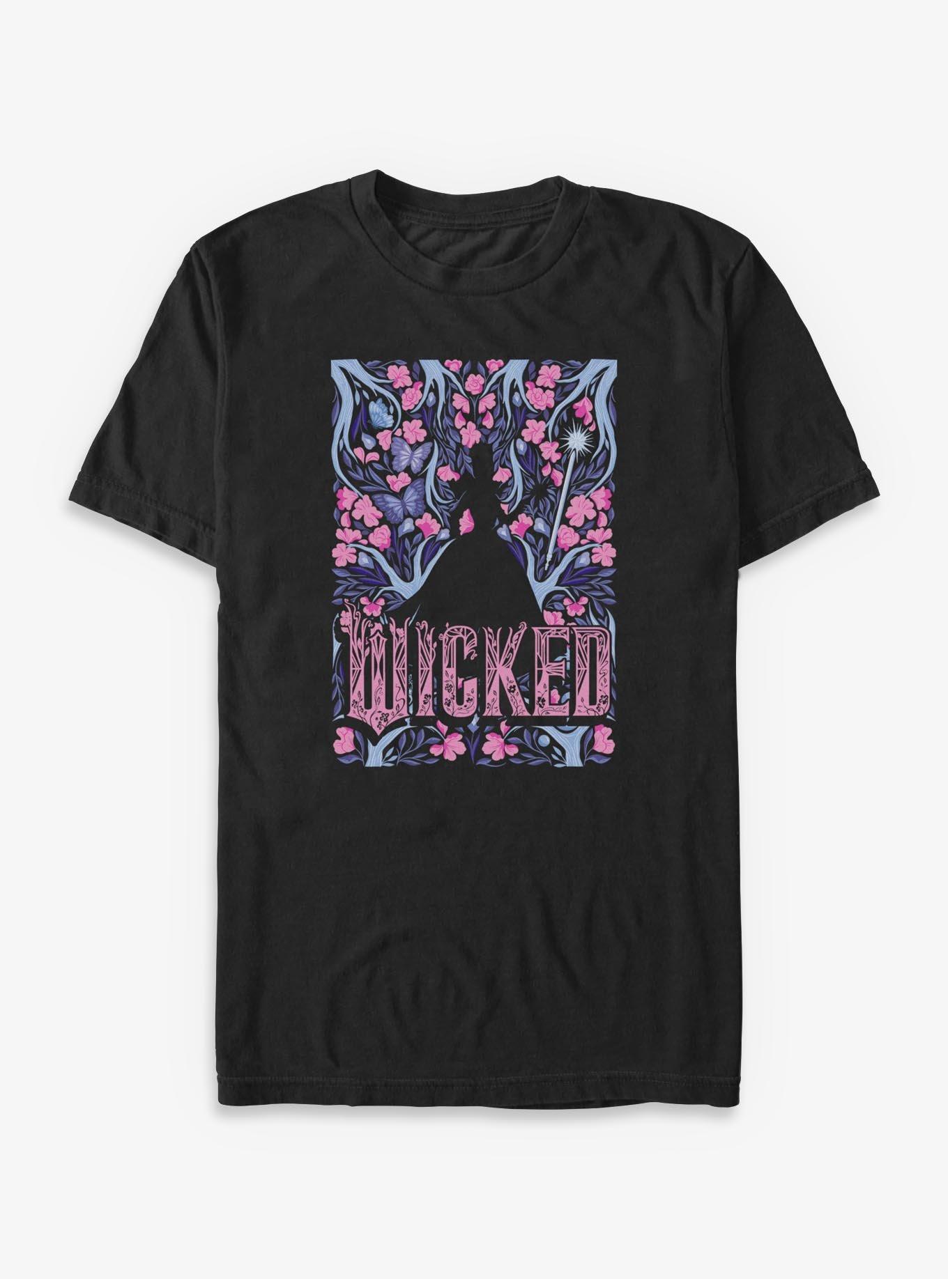 Wicked: For Good Glinda Floral Silhouette Big & Tall T-Shirt