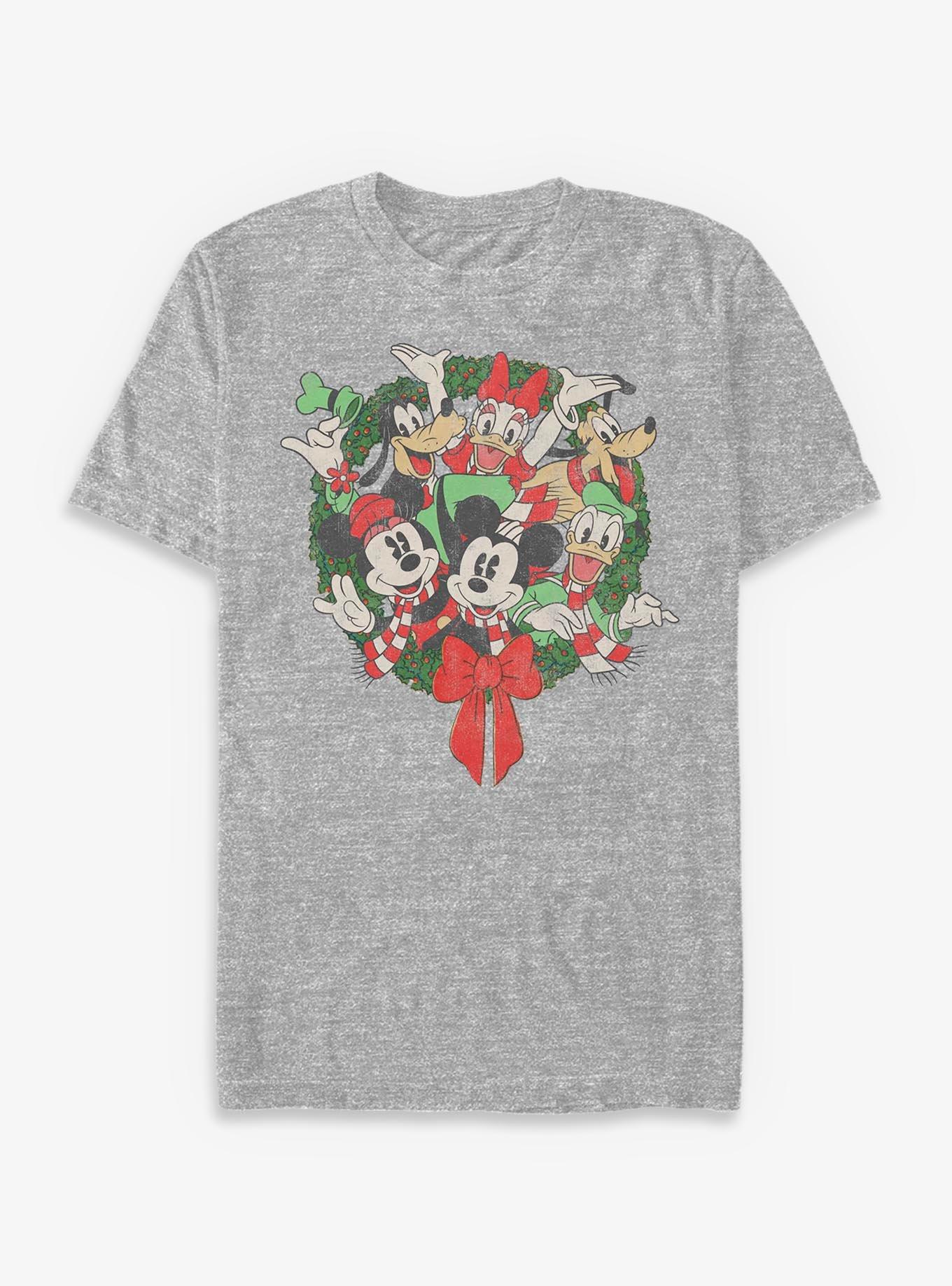 Disney Mickey Mouse & Friends Christmas Wreath Big & Tall T-Shirt, , hi-res