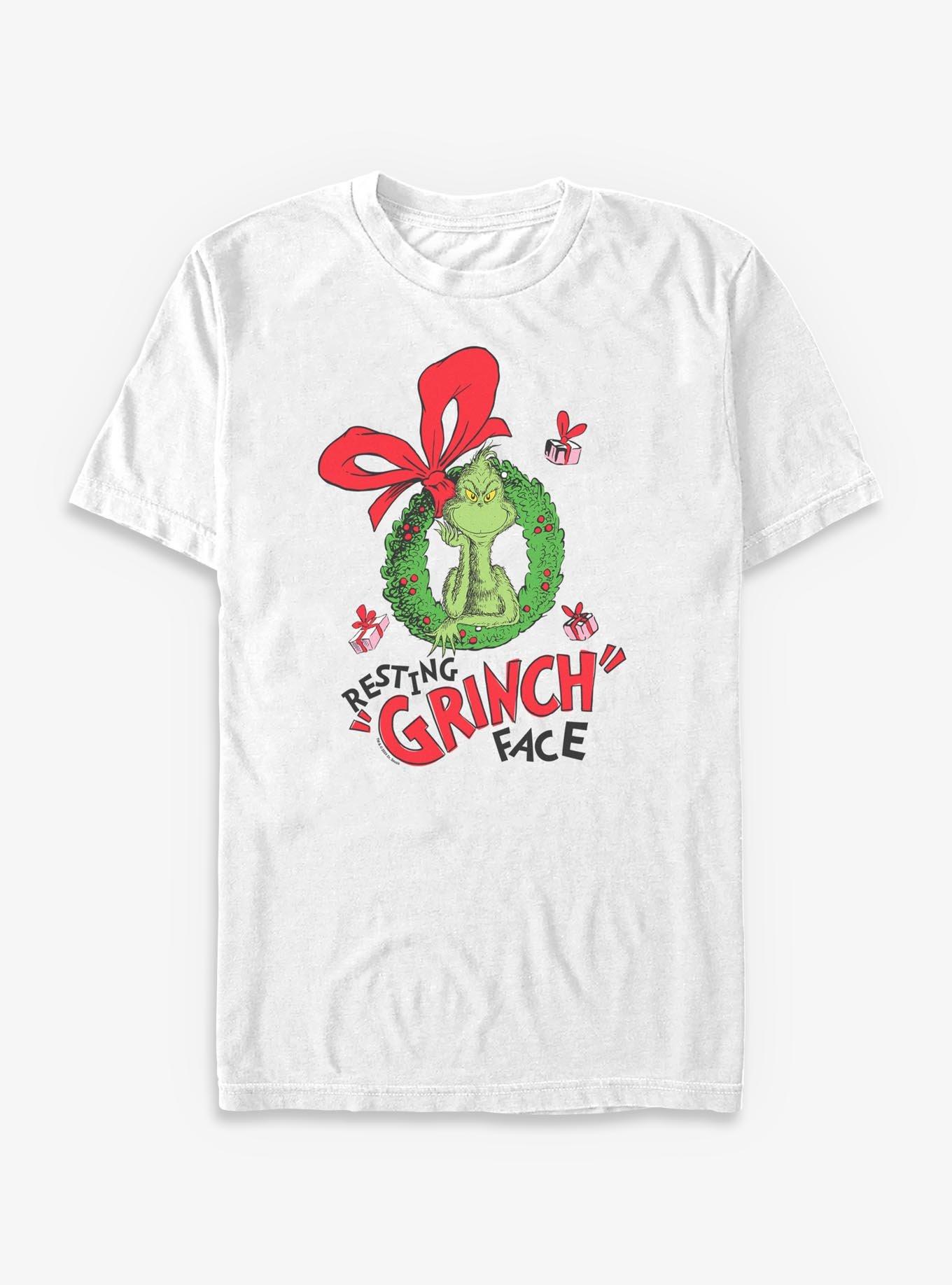 Dr. Seuss Resting Grinch Face Big & Tall T-Shirt, WHITE, hi-res