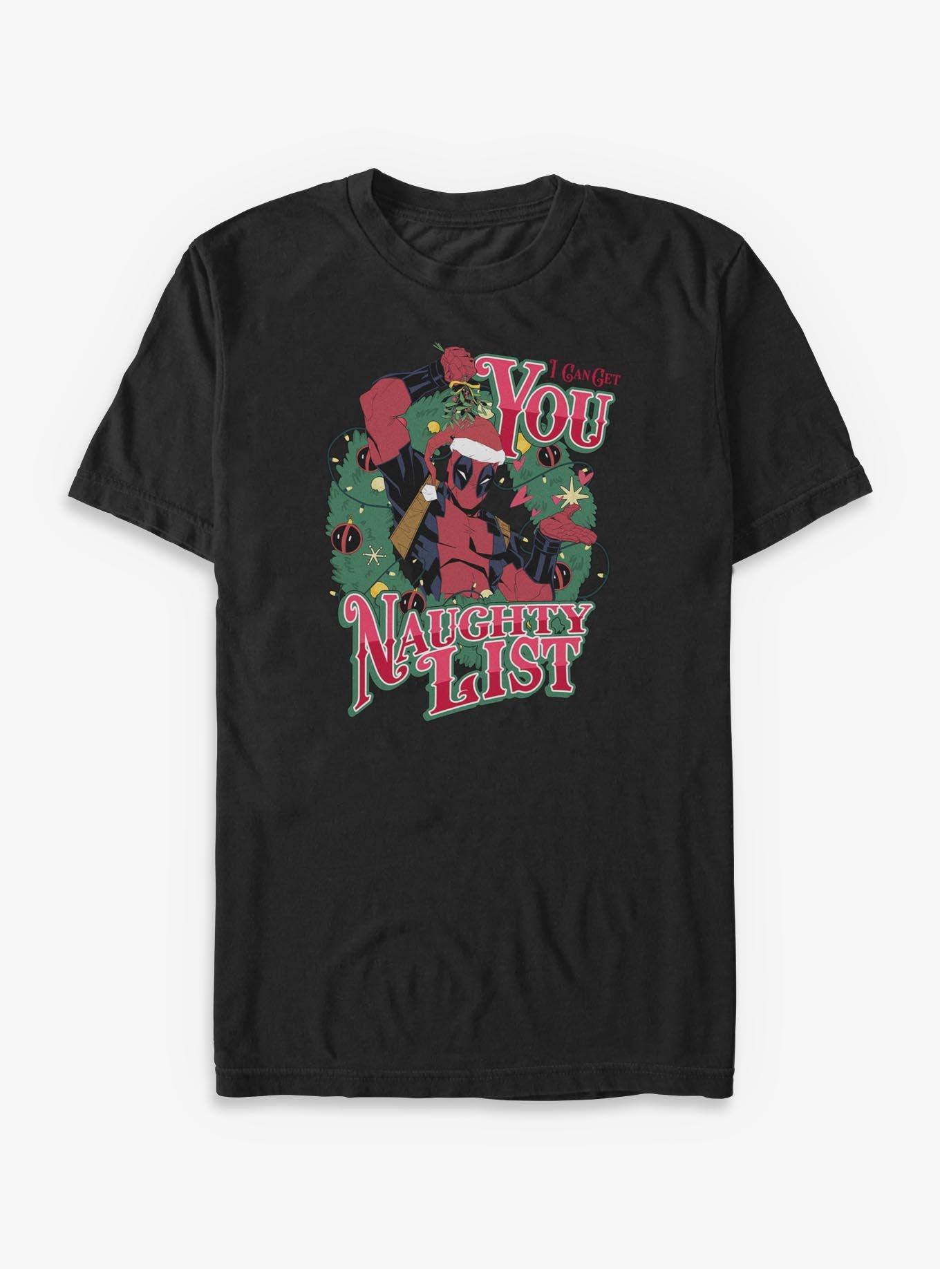Marvel Deadpool Naughty List Time Big & Tall T-Shirt, BLACK, hi-res