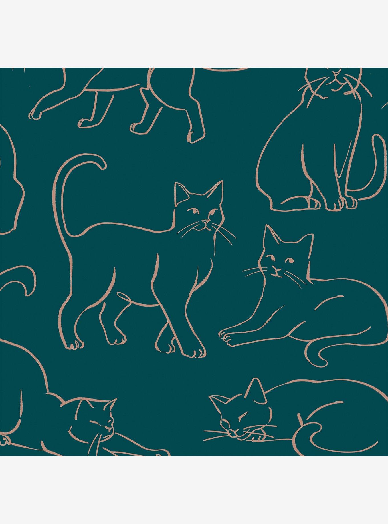 Cat Poses Emerald Wallpaper, , hi-res