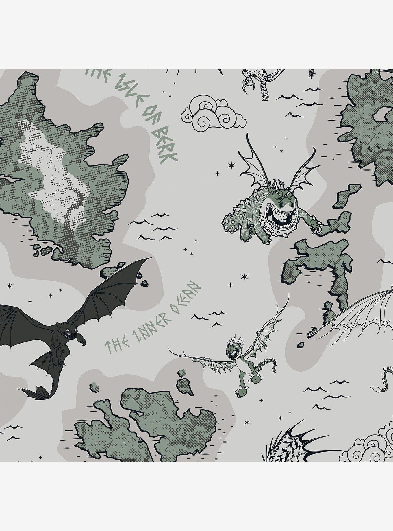 How to Train Your Dragon Isle of Berk Grey Wallpaper, , hi-res