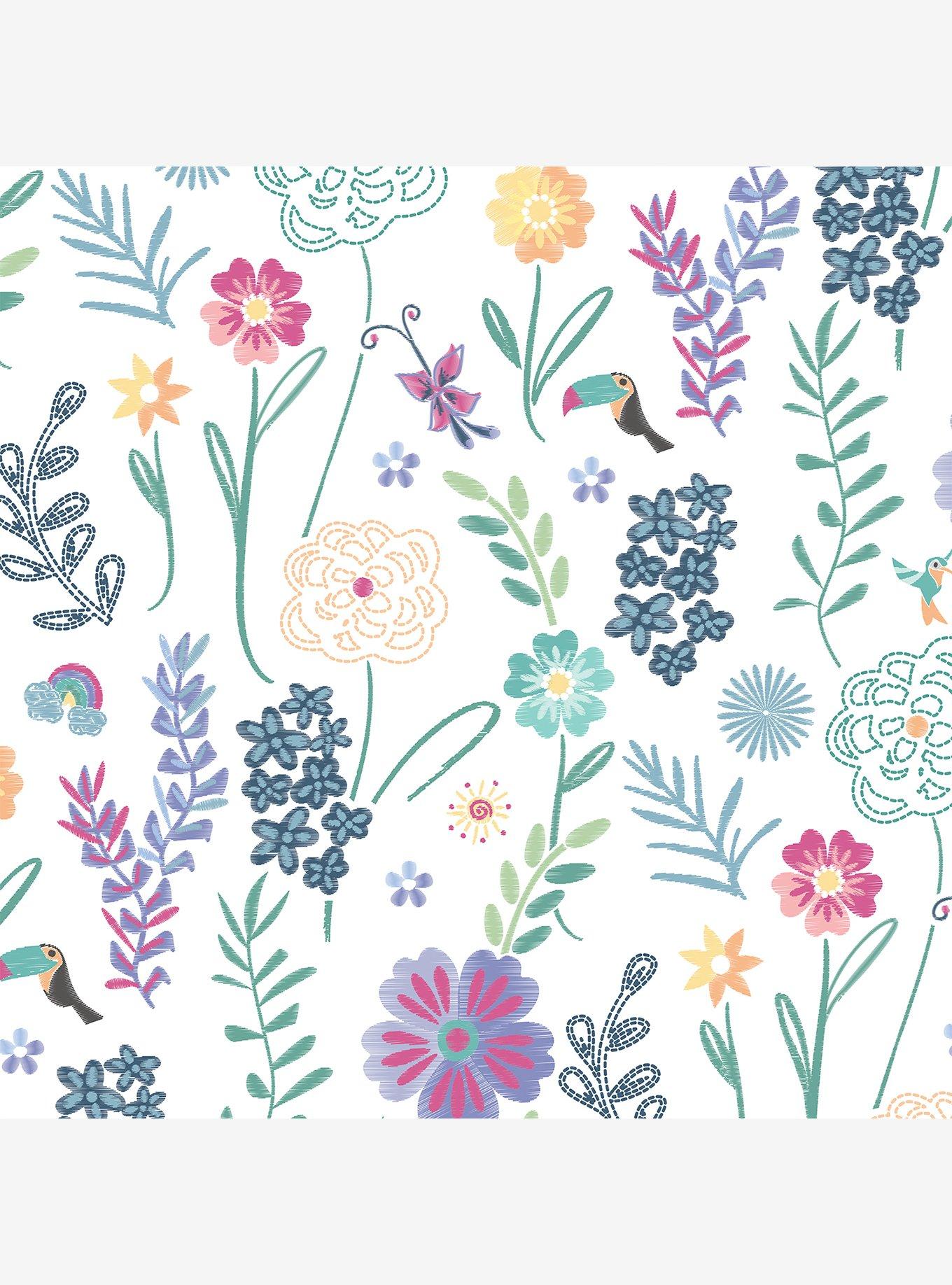 Disney Encanto White Embroidery Floral Wallpaper, , hi-res