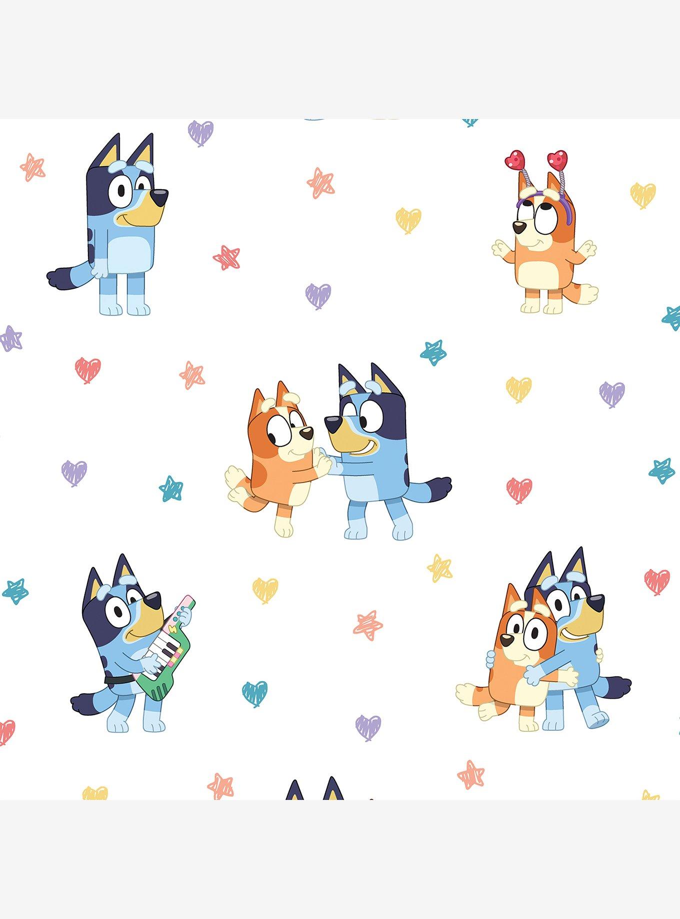 Bluey and Bingo Hearts Multicolor Wallpaper, , hi-res