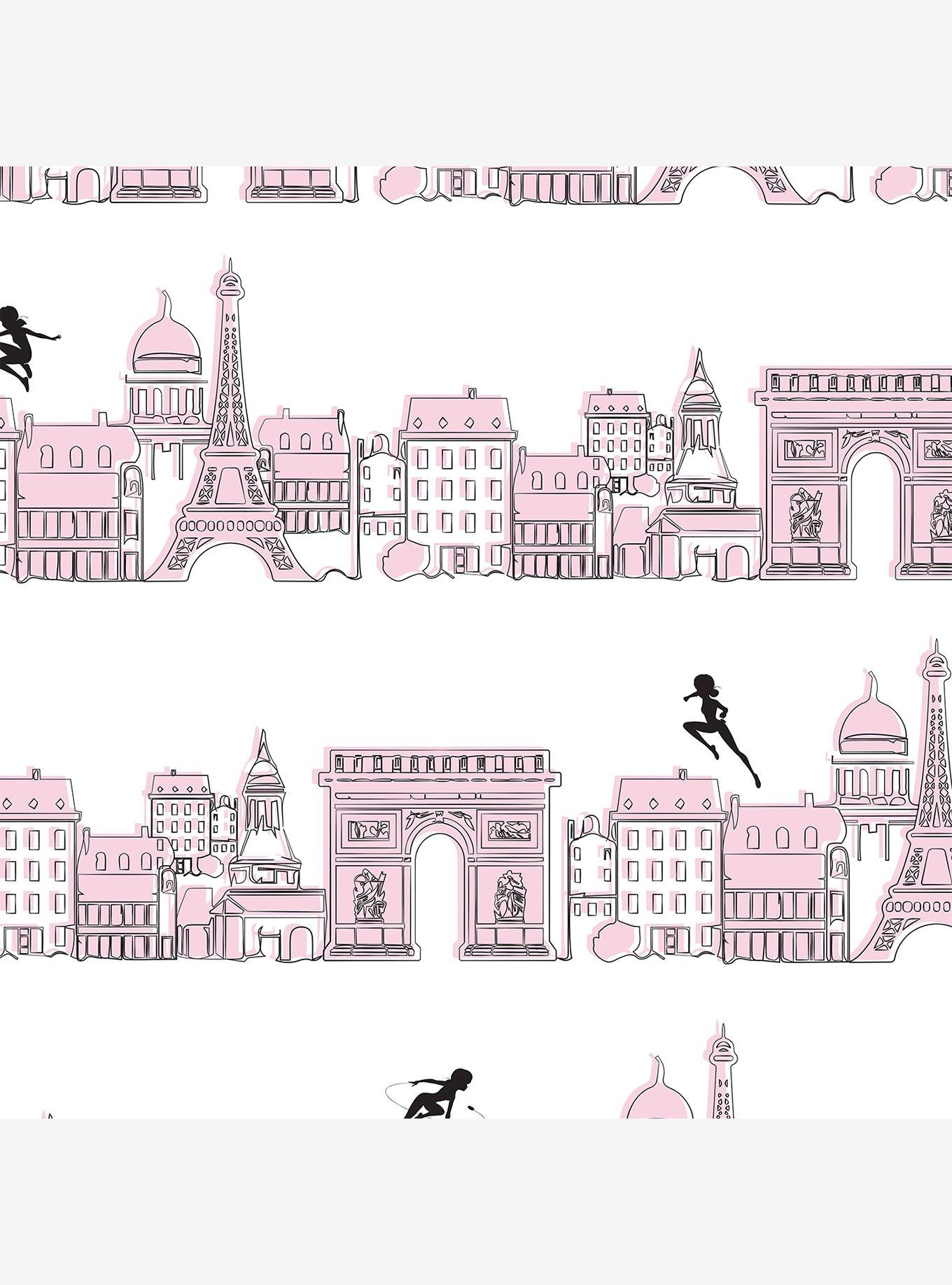 Miraculous: Tales of Ladybug & Cat Noir Charming Paris Pink Wallpaper, , hi-res