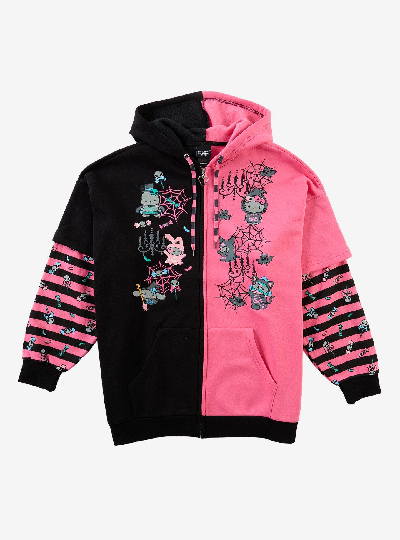 Hello Kitty And Friends Halloween Split Twofer Oversized Hoodie Plus Size, , hi-res