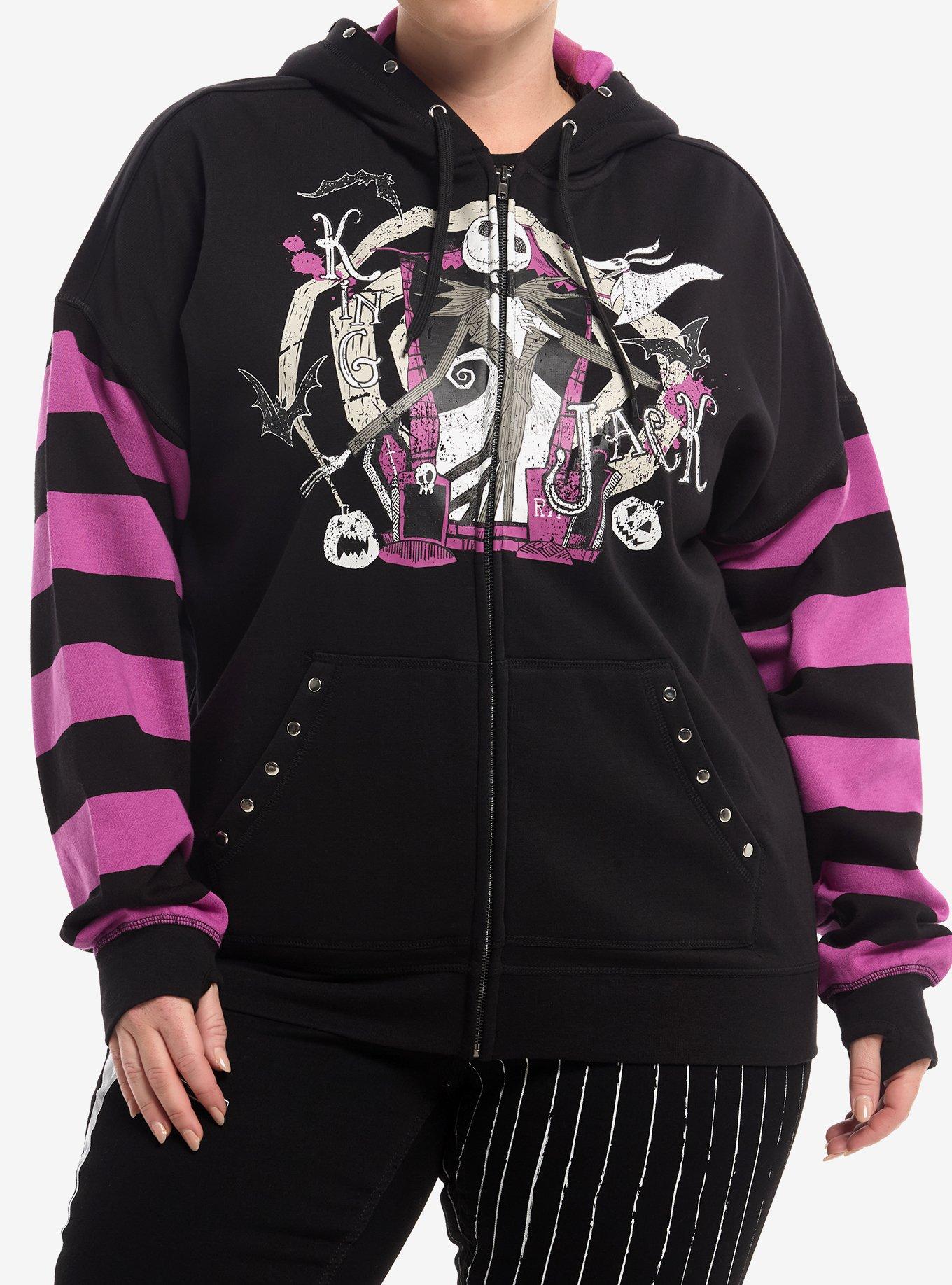 Her Universe The Nightmare Before Christmas Jack Stripe Hoodie Plus Size, , hi-res
