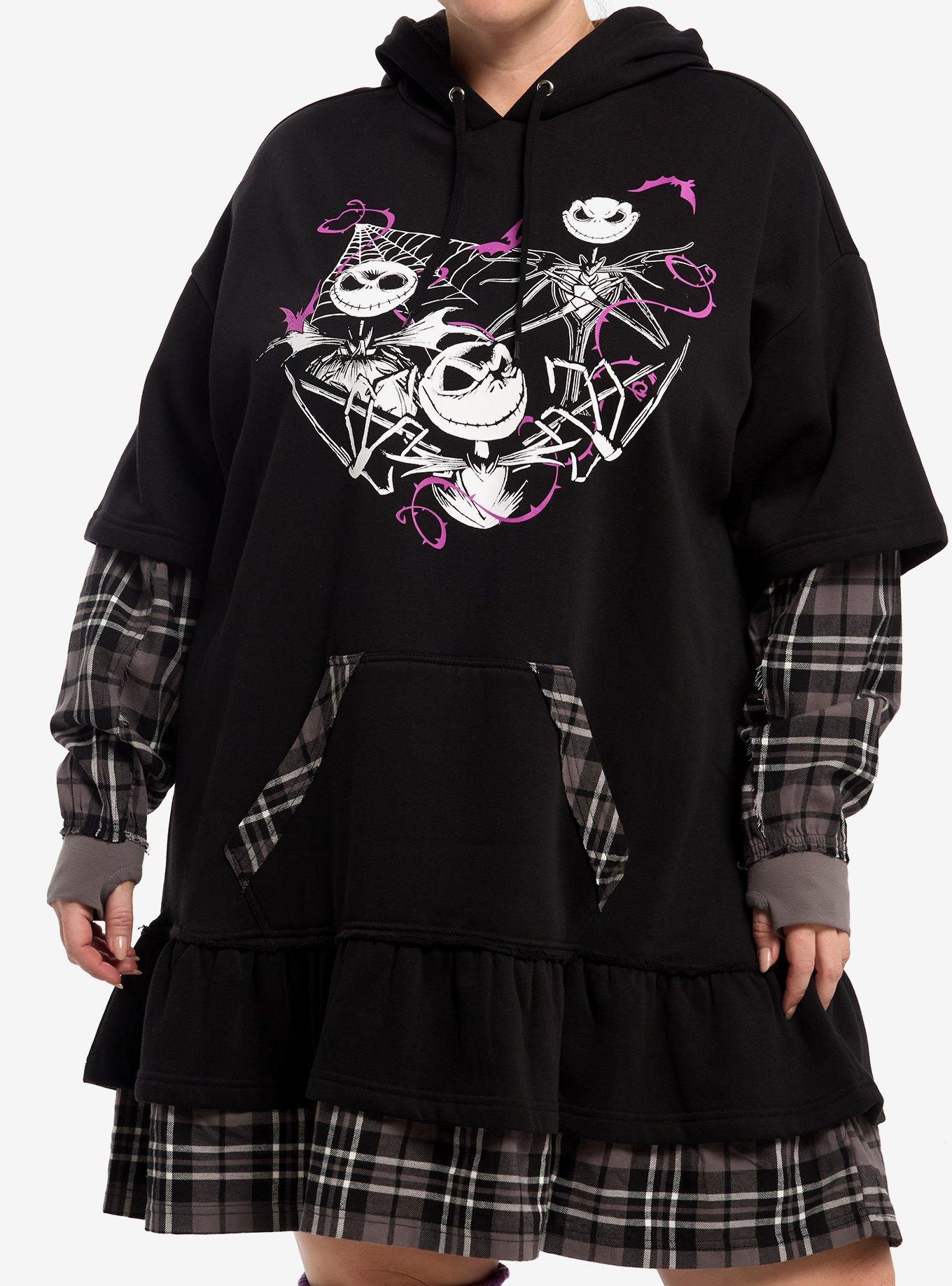 Her Universe The Nightmare Before Christmas Plaid Twofer Dress Plus Size, , hi-res