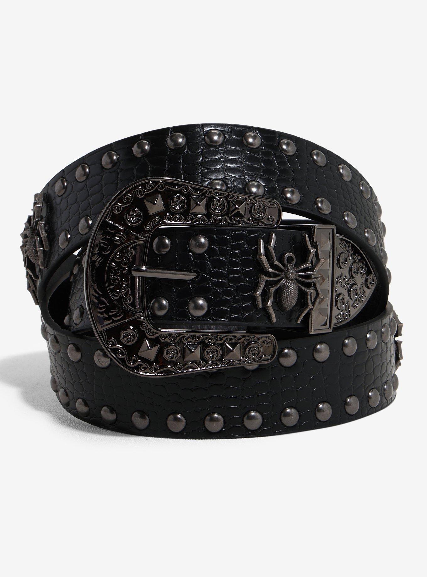 Black Spider Stud Belt | Hot Topic