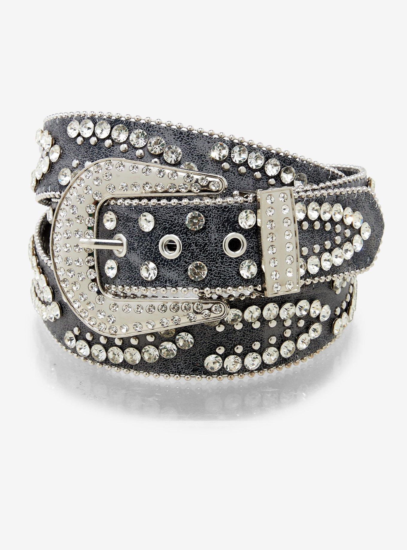 Grey Wash Bling Belt, , hi-res